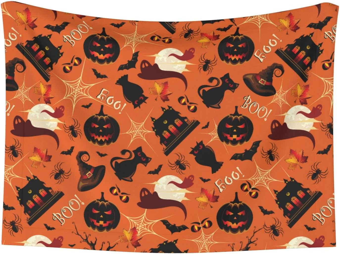 Plush Pet Blanket Pumpkins Moon Ghost Halloween 3D Paw Print Design Soft Fluffy Blankets Throw for Dog Puppy Cat Kitten Pets Gifts Medium image number 4