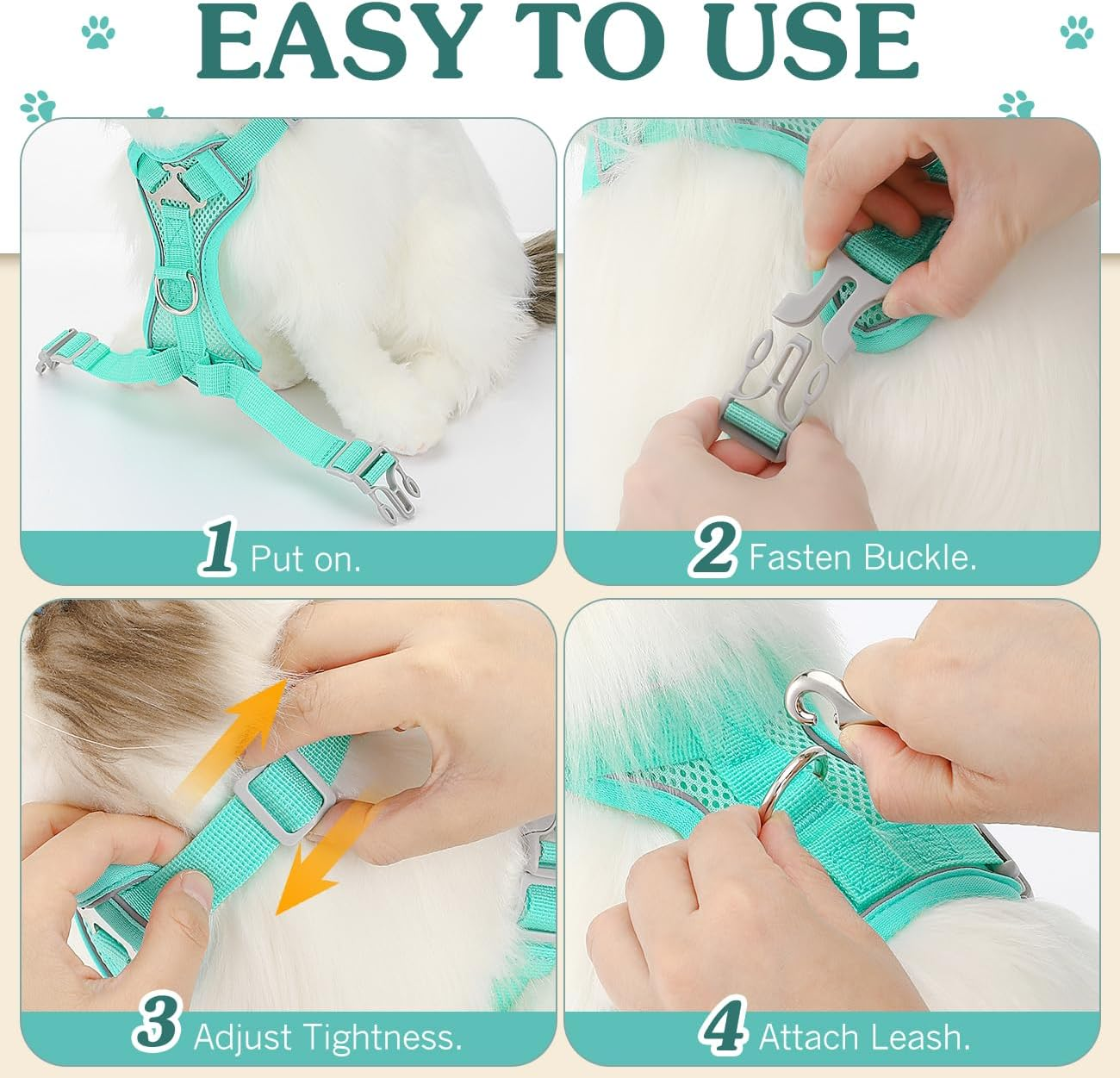 Vavopaw Cat Harness and Lead Set for Walks, Escape Proof Kitten Vest Harness with Reflective Strip, Adjustable Pet Safety Vest for Cats, Puppies, S, Blue image number 2