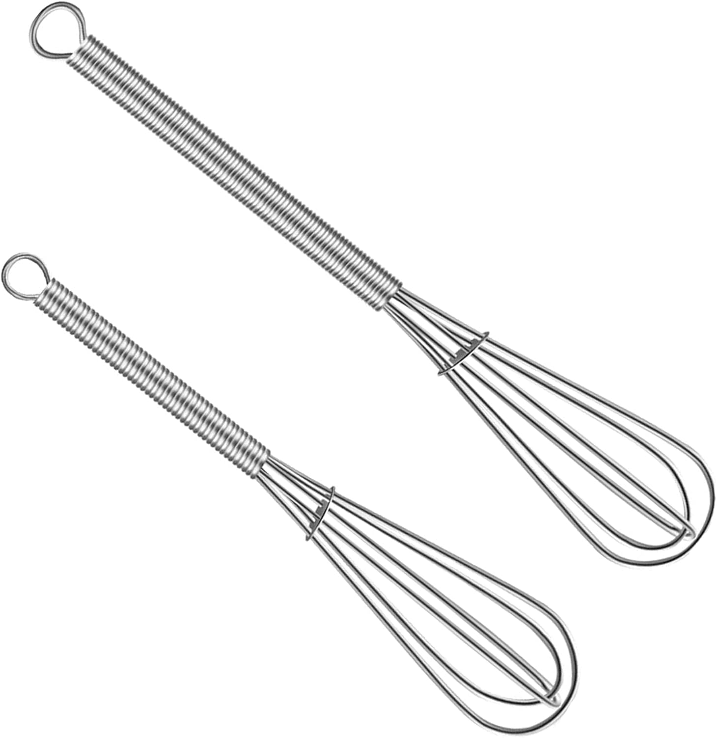 2 Piece Mini Whisk (Stainless Steel), 5-Inch and 7-Inch Miniature Mini Whisks for Whisking, Stirring, Mixing Ingredients and Sauces image number 4