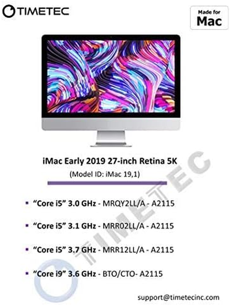 Timetec 64GB Kit(2X32Gb) Compatible for Apple DDR4 2666Mhz for Mid 2020 Imac (20,1 / 20,2) / Mid 2019 Imac (19,1) 27-Inch W/Retina 5K Display, Late 2018 Mac Mini (8,1) PC4-21333 / PC4-21300 MAC RAM