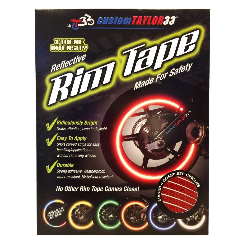 Customtaylor33 (All Vehicles) Red High Intensity Grade Reflective Copyrighted Safety Rim Tapes (Must Select Your Rim Size) 12 (Rim Size) image number 2