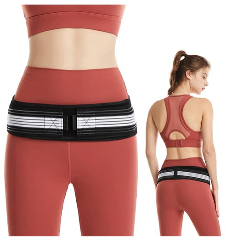 SI Joint Support Belt with Dual Compression Bands, Adjustable Stabilising Belt for Joint Pain Relief, Black