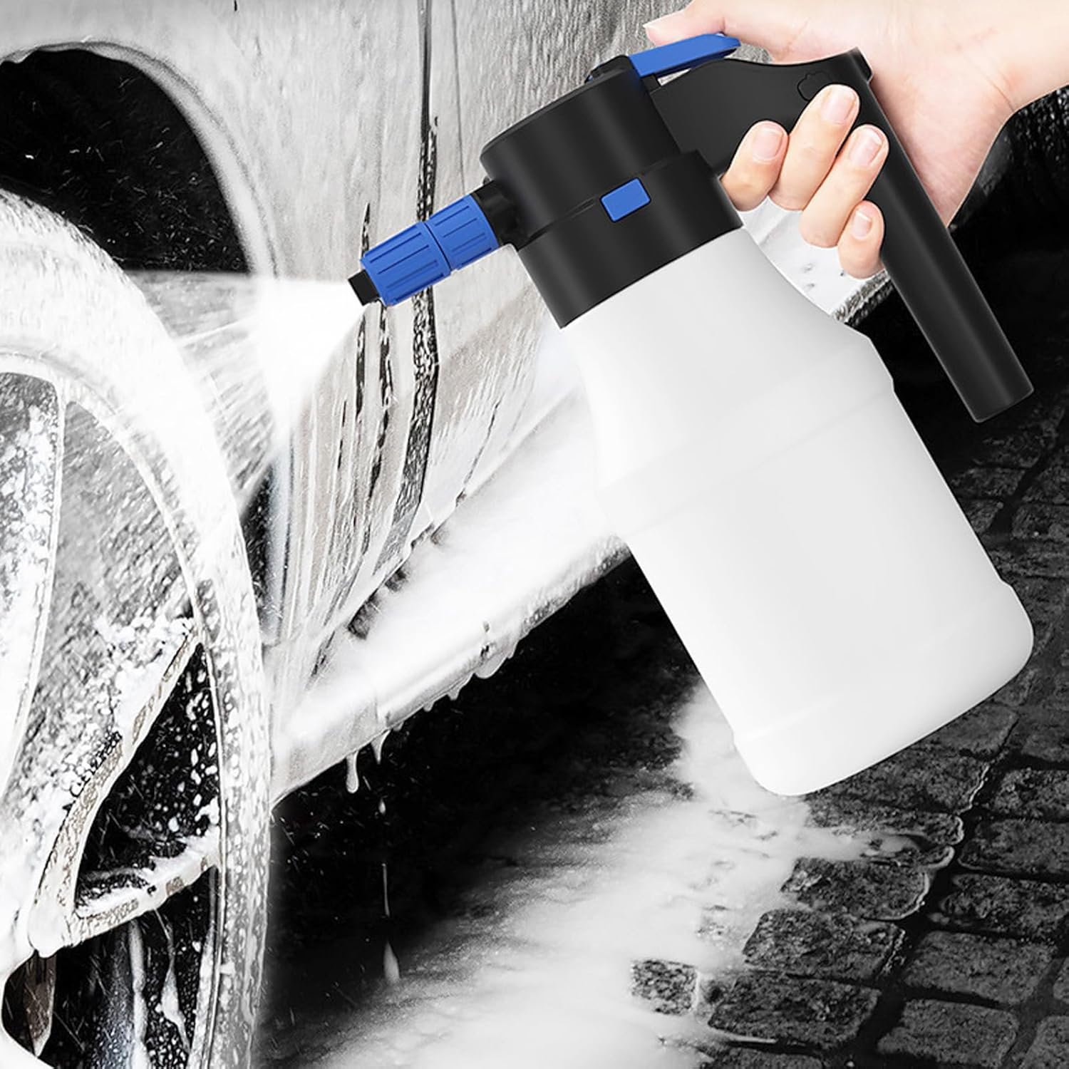 1.5L Electric Foam Sprayer, Rechargeable Car Wash Sprayer, Foam Spraying Kettle for Indoor Outdoor Garden Home Cleaning image number 3