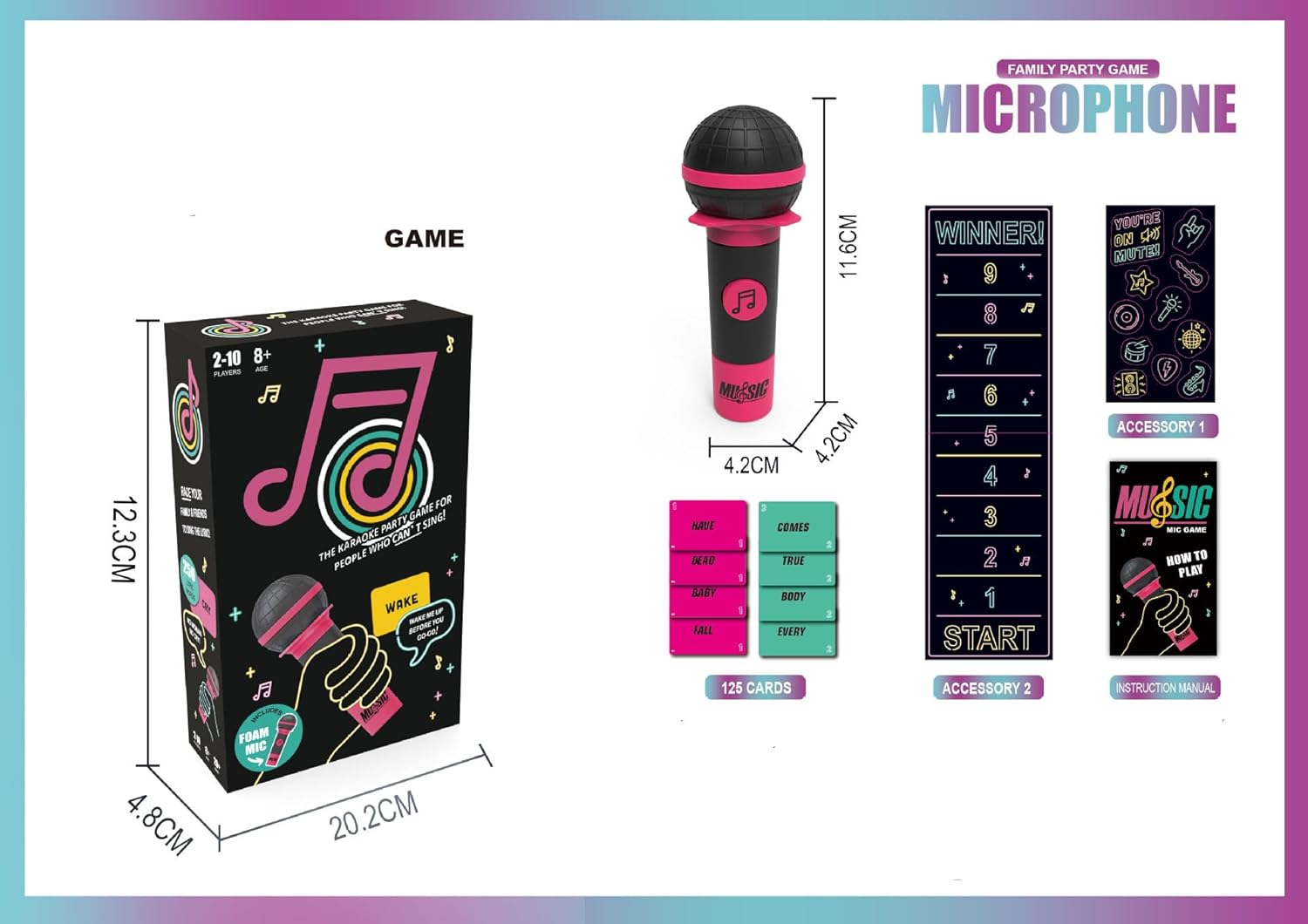Grab the Mic Game, Family Karaoke Game for Date Nights, Exciting Grab the Mic Party Games Karaoke Toys Night, Party Games Singing Toys for Adult image number 4