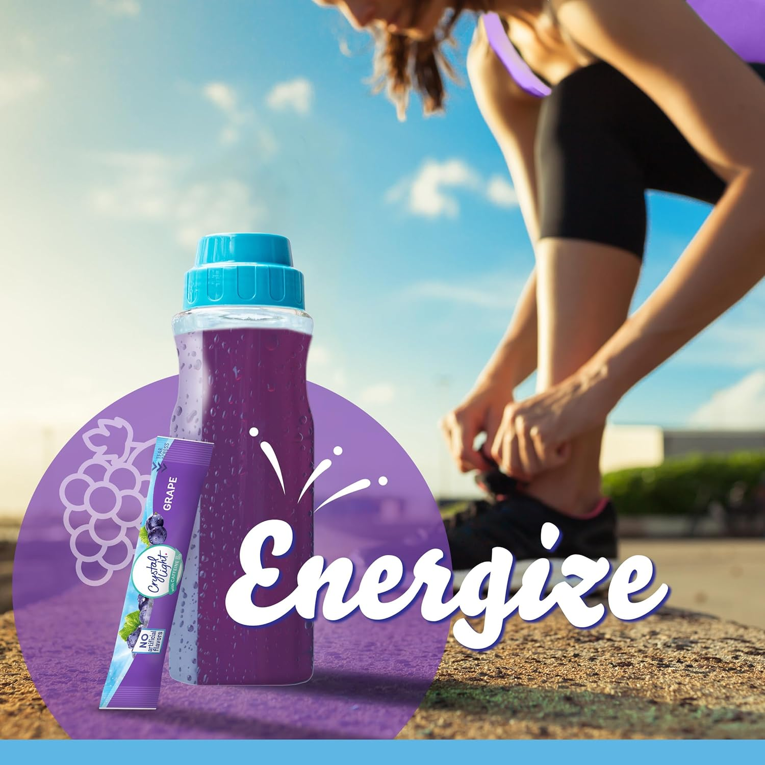 Crystal Light On-The-Go Sugar-Free Grape Energy Drink Mix with Caffeine, 1.1 Oz,Pack of 12 image number 6