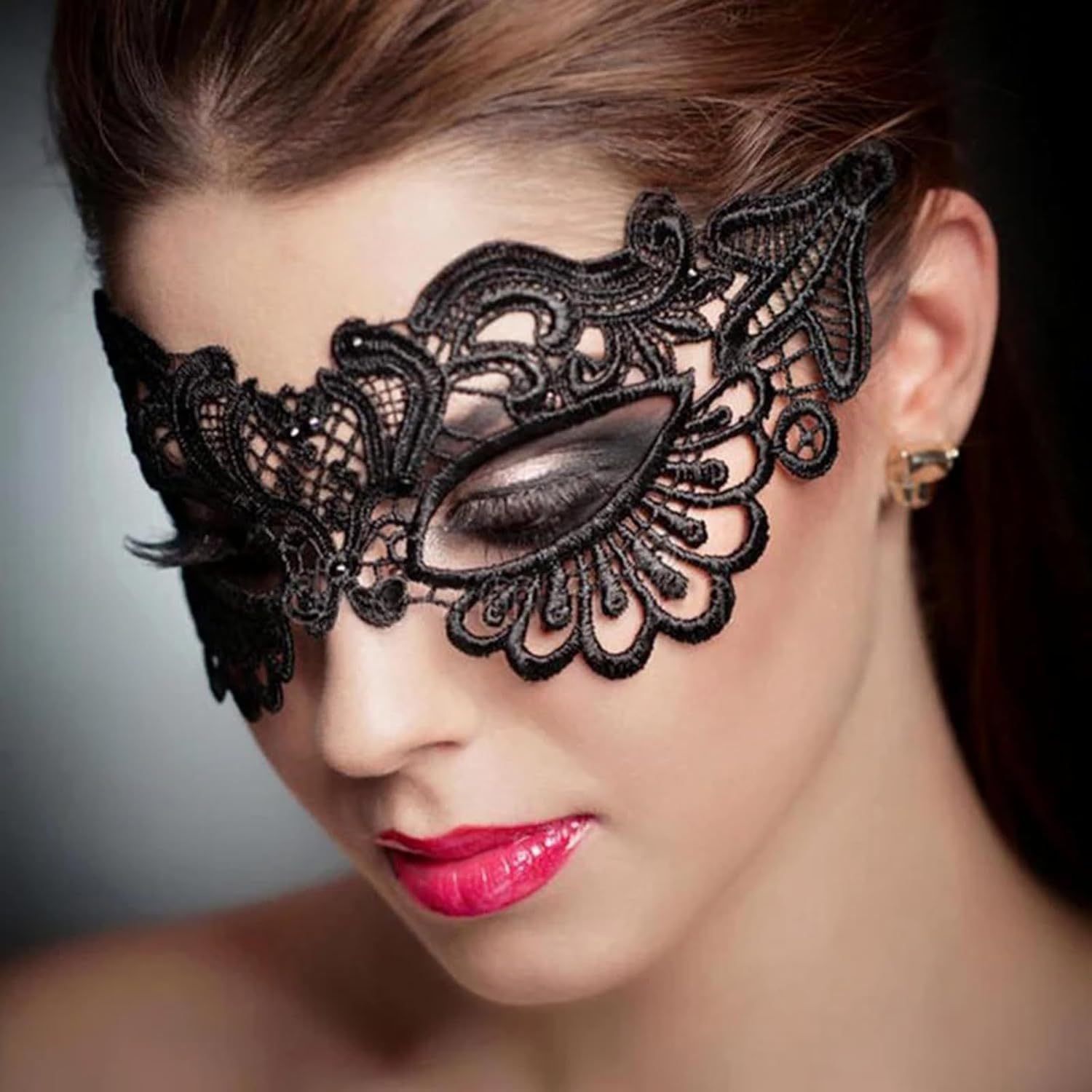 12Pcs Lace Masquerade Mask Women Venetian Party Masks for Halloween Bachelorette Party and Costumes image number 2