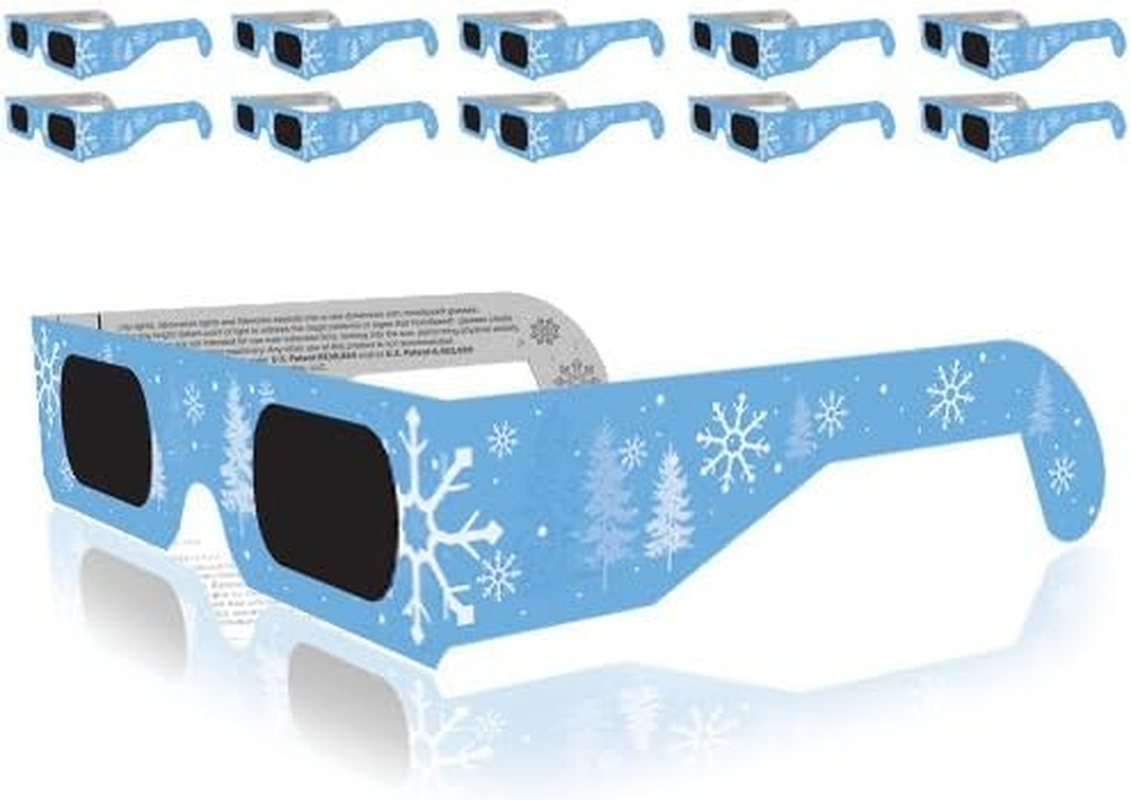 Christmas 3D Glasses - Holiday Specs Transform Lights into Magical Snowflake Image (10 Pack) image number 1