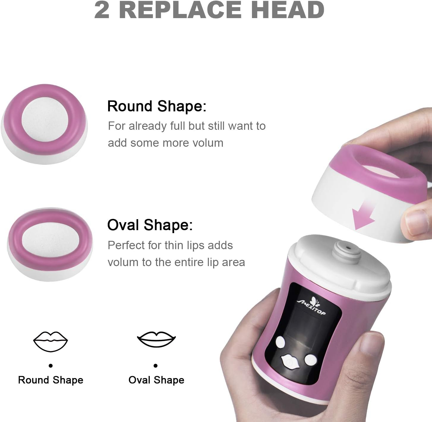 Upgraded Automatic Lip Plumper Device Smart Control Digital Display USB Charging for Lips Makeup (Pink) image number 6