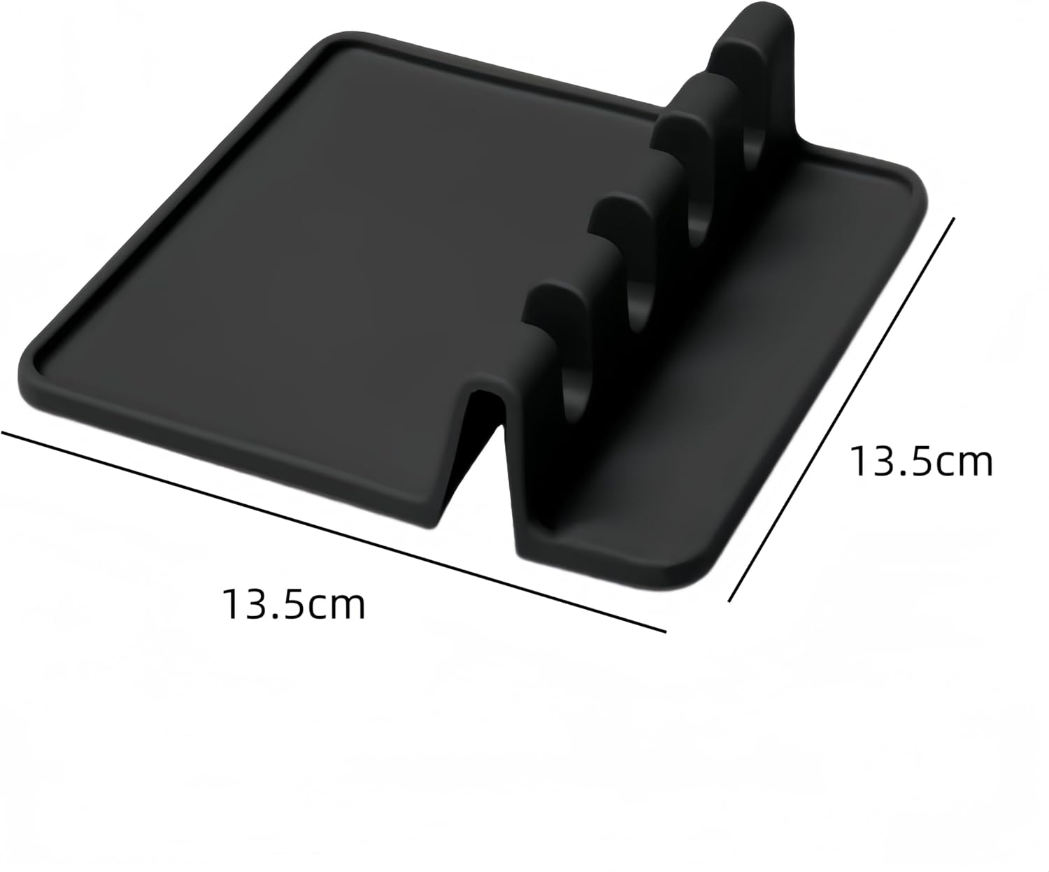 Kitchen Silicone Utensil Rest with Drip Pad,Caasfooy 2 Pcs Silicone Spoon Rest for Kitchen, Multi-Functional Kitchen Utensils Holder Heat-Resistant Spoon Rest Kitchen Accessories (Black)