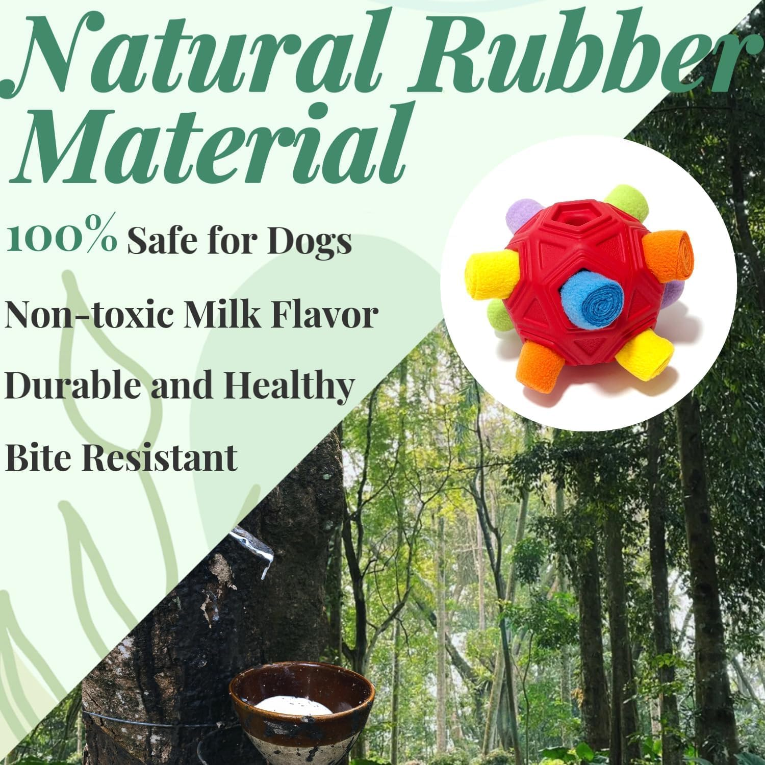 CIIVURR Snuffle Ball for Dog Toys Unbreakable Upgrade Ball Interactive Toy Foraging Snuffle Mat Puppy Treat Dispenser Slow Feeder Dog Puzzle Toys for Small, Medium, Large Pets (Red Rainbow) image number 1