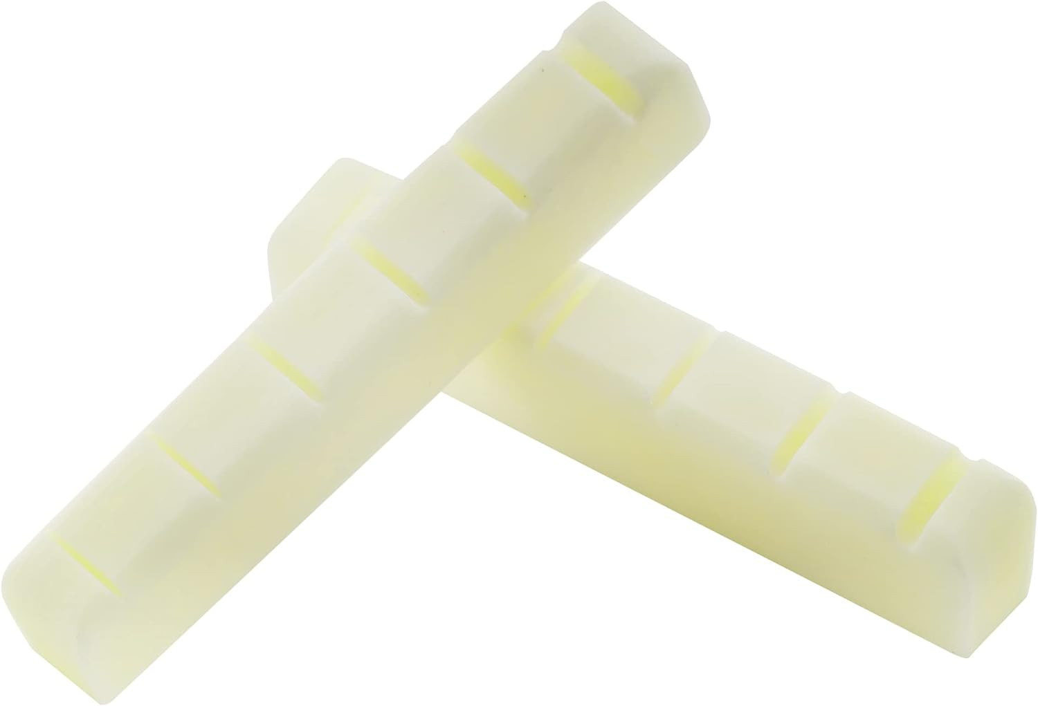 Musiclily Pro 42.95Mm Flat Bottom Slotted Electric and Acoustic Guitar Bone Nut for 6-String Ibanez and PRS, Ivory (Set of 2) image number 6