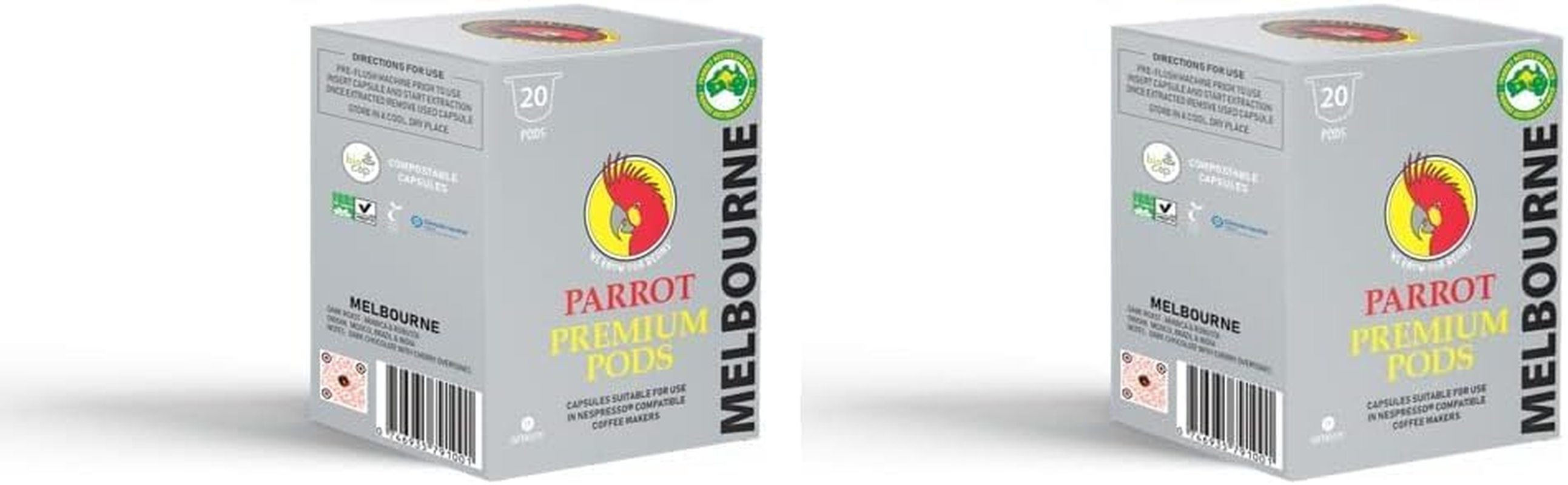 Red Parrot Coffee - Premium Coffee Pods Melbourne, 20 Pods (Pack of 2) image number 1