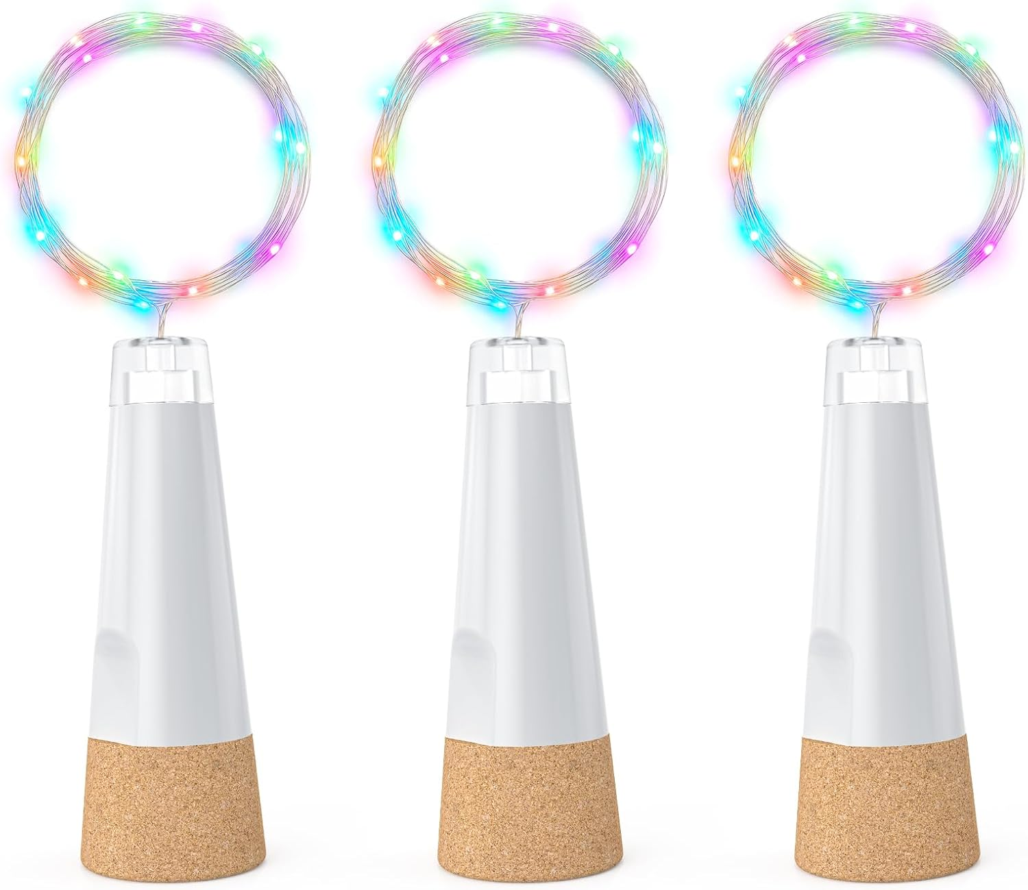 Leegoal Bottle Lights, USB Rechargeable Wine Bottle Light with Cork 2024 Upgraded 2M 20 LED Jar Fairy Lights for Xmas Decorations