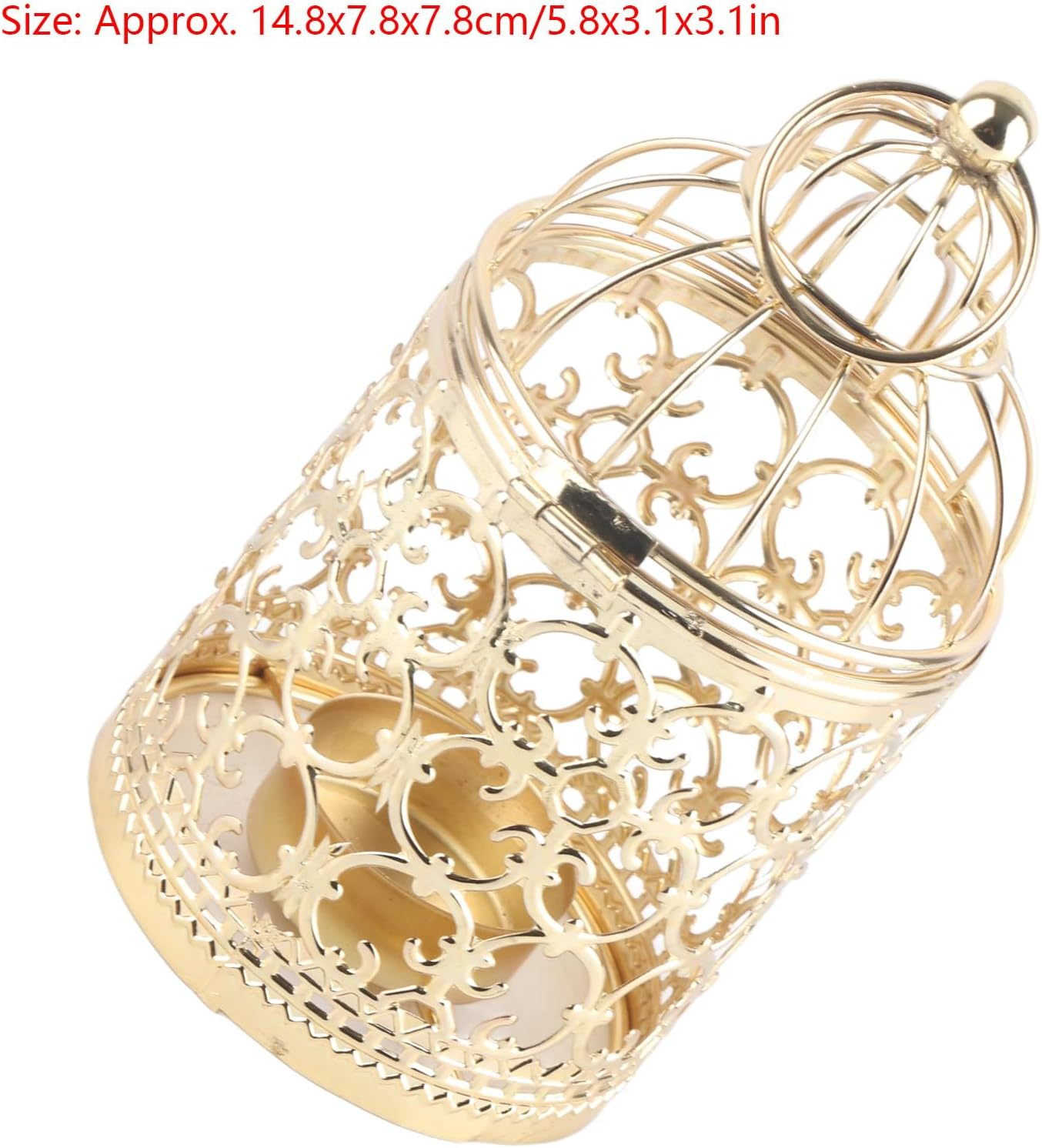 Candle Holder Vintage Iron Birdcage Lantern Candlestick for Home Events Weddings Decorations 14.8 X 7.8Cm (A Type Gold) image number 2