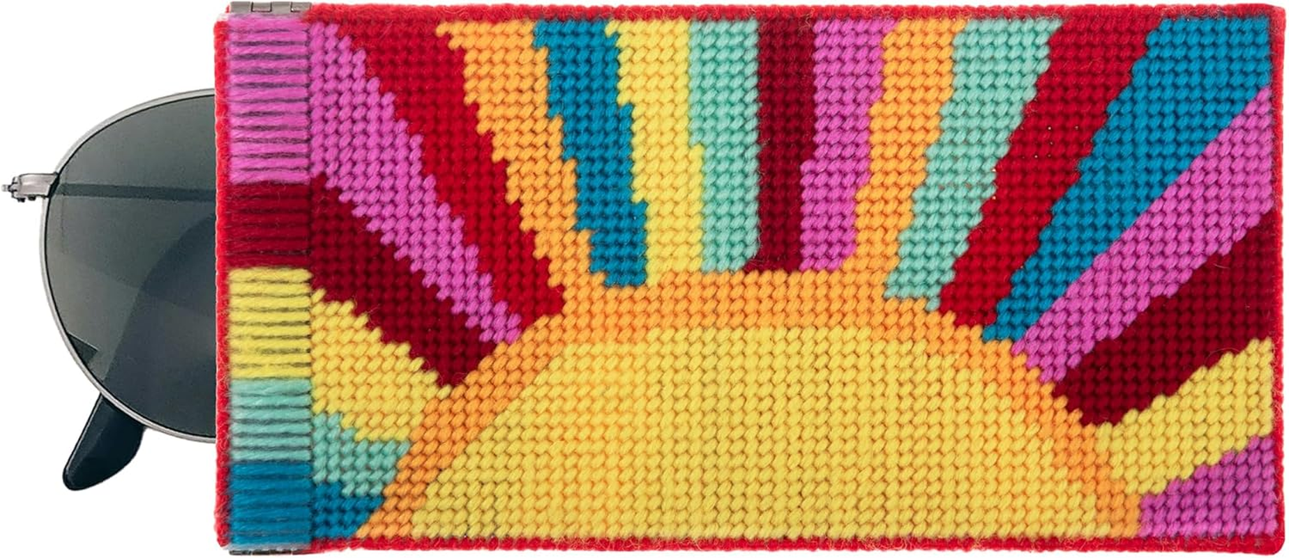 Trimits Stitch Your Own Make-Up Case Kit - Half Stitch, Tapestry, Cosmetics Bag, Pouch Includes Pre-Printed Case, Threads, Needle & Instructions, Love Leopard