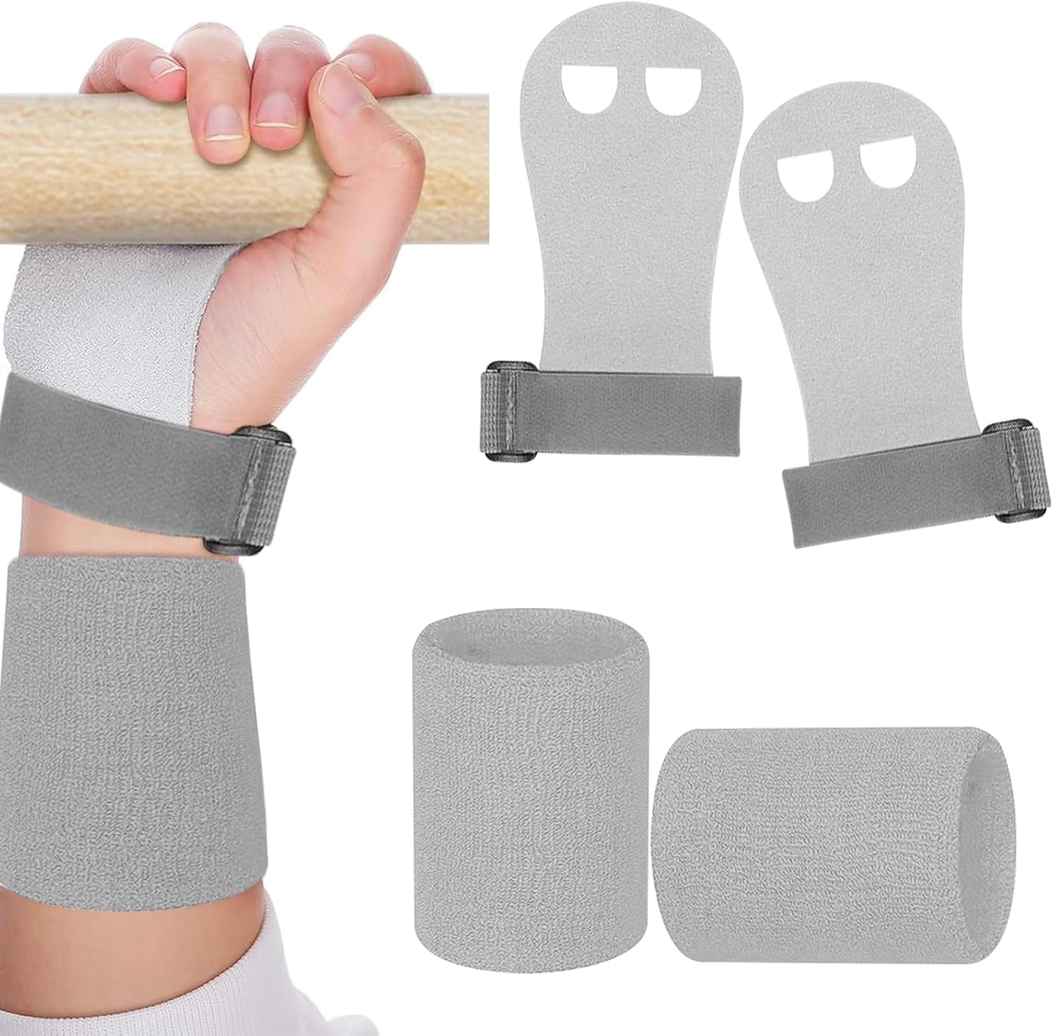 2PCS Gymnastics Hand Grips Gloves Wristbands, Gymnastic Hand Grips Gymnastic Bar Palm Protection and Wrist Support Sports Accessories for Boys Girls Youth Kids Workout and Exercise