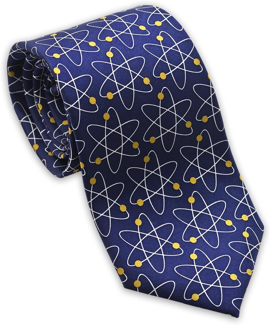 Josh Bach Mens Atom Molecules Silk Necktie Blue Made in USA image number 2