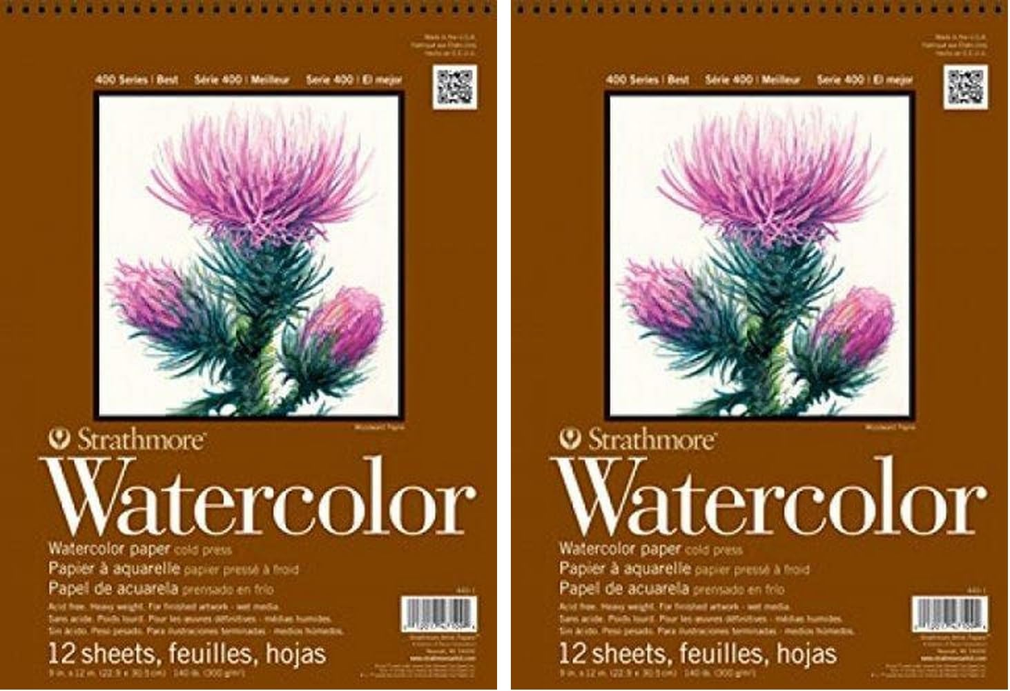 Strathmore 400 Series Watercolor Pad, 9"X12" Wire Bound, 12 Sheets image number 4