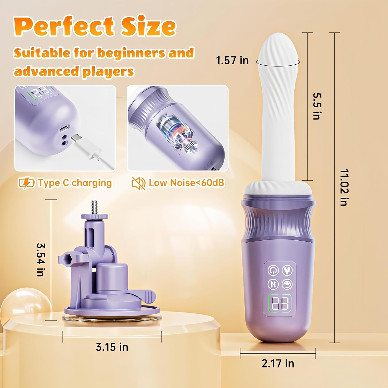 6-In-1 APP Control Automatic Sex Machine Thrusting Dildo Vibrator, Adult Sex Toys with 7 Thrusting and Vibrating Modes for G Spot Clit Anal Stimulation, BDSM Toy with Multiple Customized Operation Modes, Anal Dildo Machine Adult Toys with Heating Function, Lifelike Silicone Sexual Wellness Products with Adjustable Strong Suncton Cup, Strap on Adult Toys for Women Lesbian Couple with Elastic Band image number 3