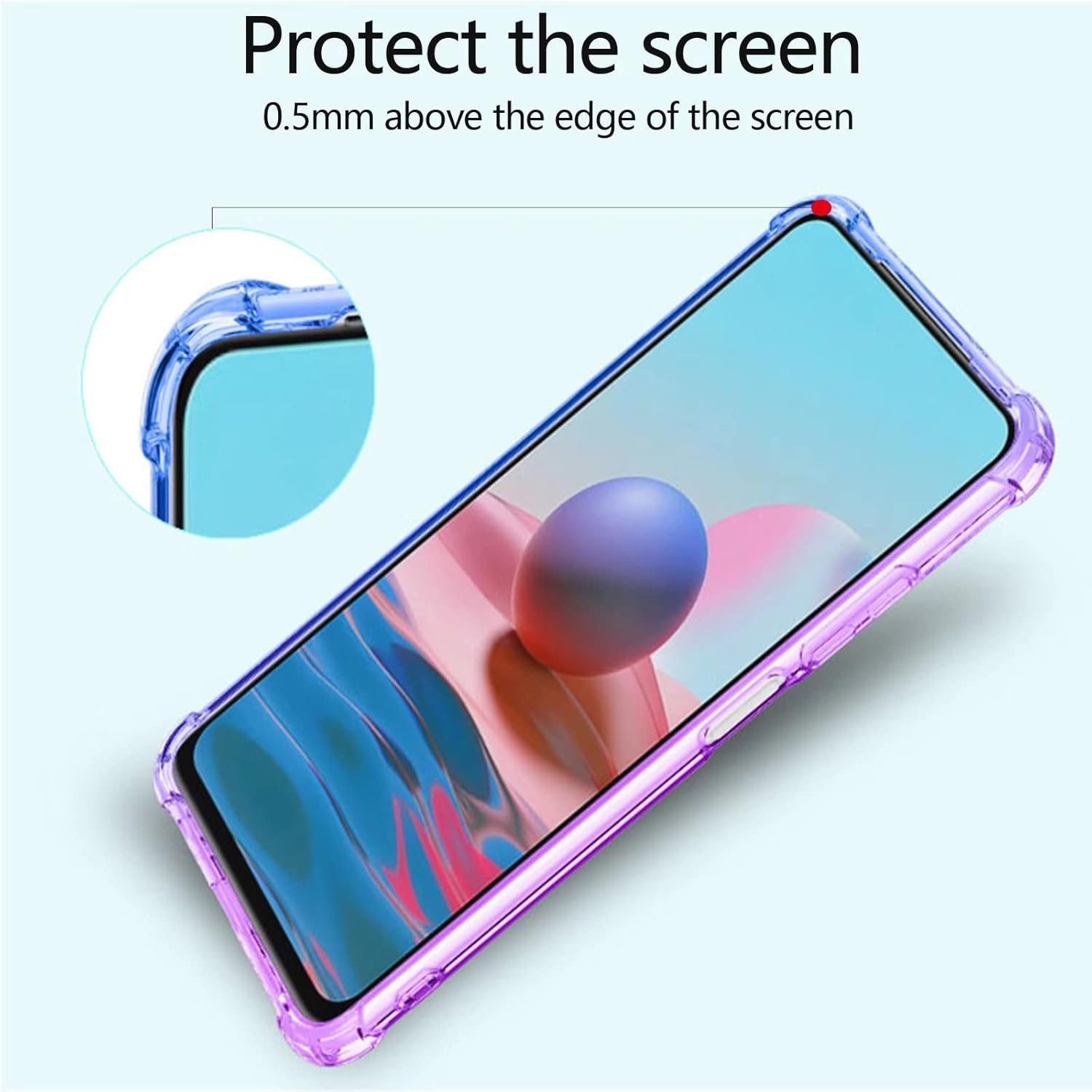 SEAHAI Case for Nokia X10 / X20, Colour Gradient Ultra Thin TPU Mobile Phone Cover, Colourful Transparent Soft Silicone Bumper Shockproof Protective Case, Purple/Blue image number 5