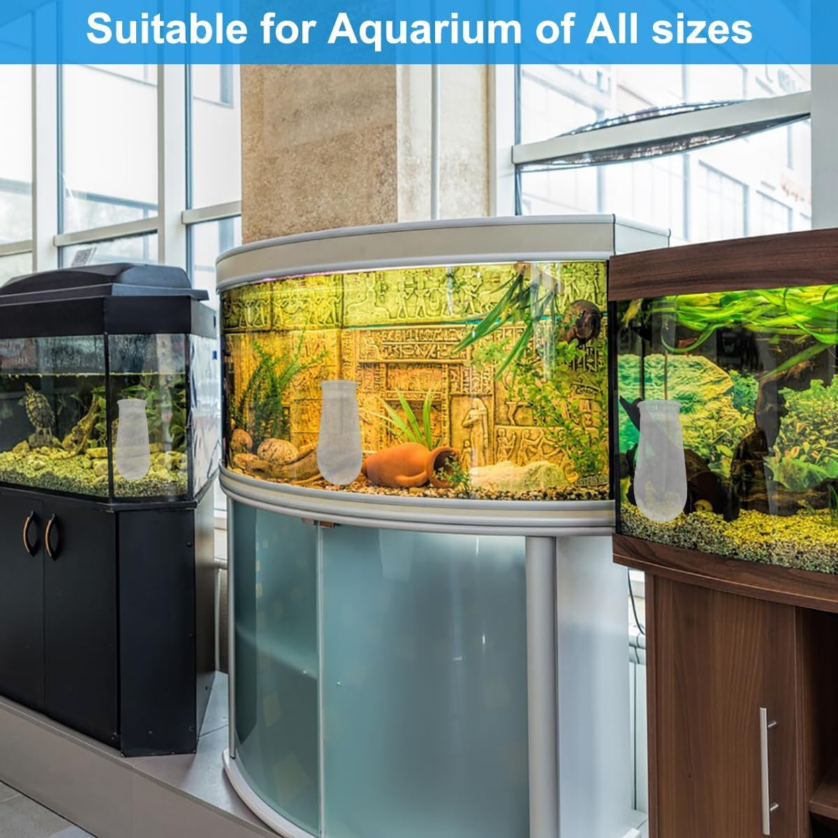 3 Pcs 4 Inch Ring Marine Filter Socks 200 Micron, Aquarium Felt Socks, Pool Filter Bags for Freshwater Saltwater Aquariums Fish Tank, Sump Filter Socks, 4 Inch Ring by 10 Inch Long image number 3