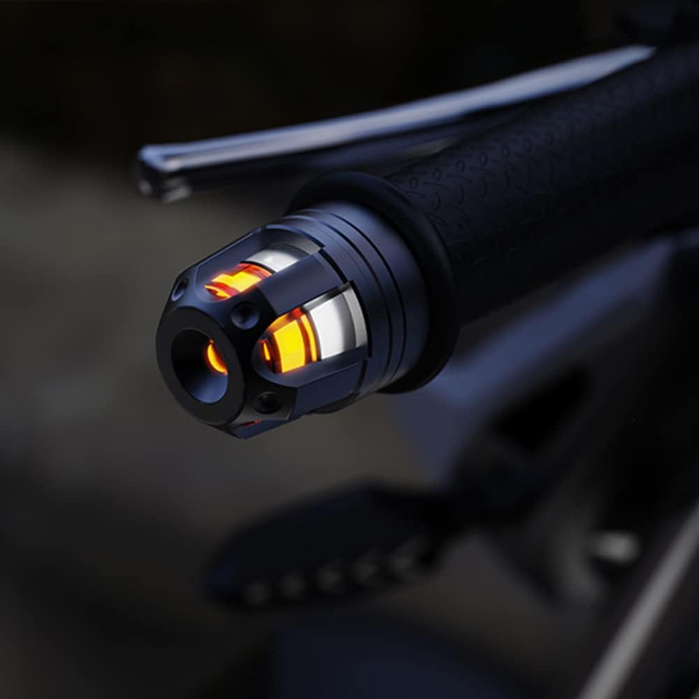 TOTMOX Universal 7/8"(22Mm) Handlebar Grip Bar Plug Light, Motorcycle Turn Signal, Daytime Running Light, Bike Strobe Side Marker, 2 PCS LED Handle End Mount Lamp, Blinker Light, Amber White Light image number 3