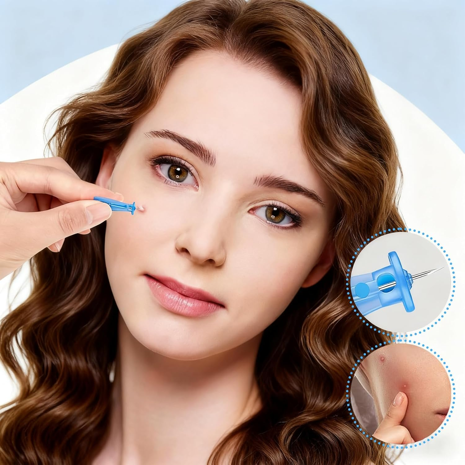 Sterile Acne Needles 100Pcs - 0.01Mm Ultra Fine Needle Tip, Stainless Steel Blackhead Extractor for Painless Acne Removal image number 4