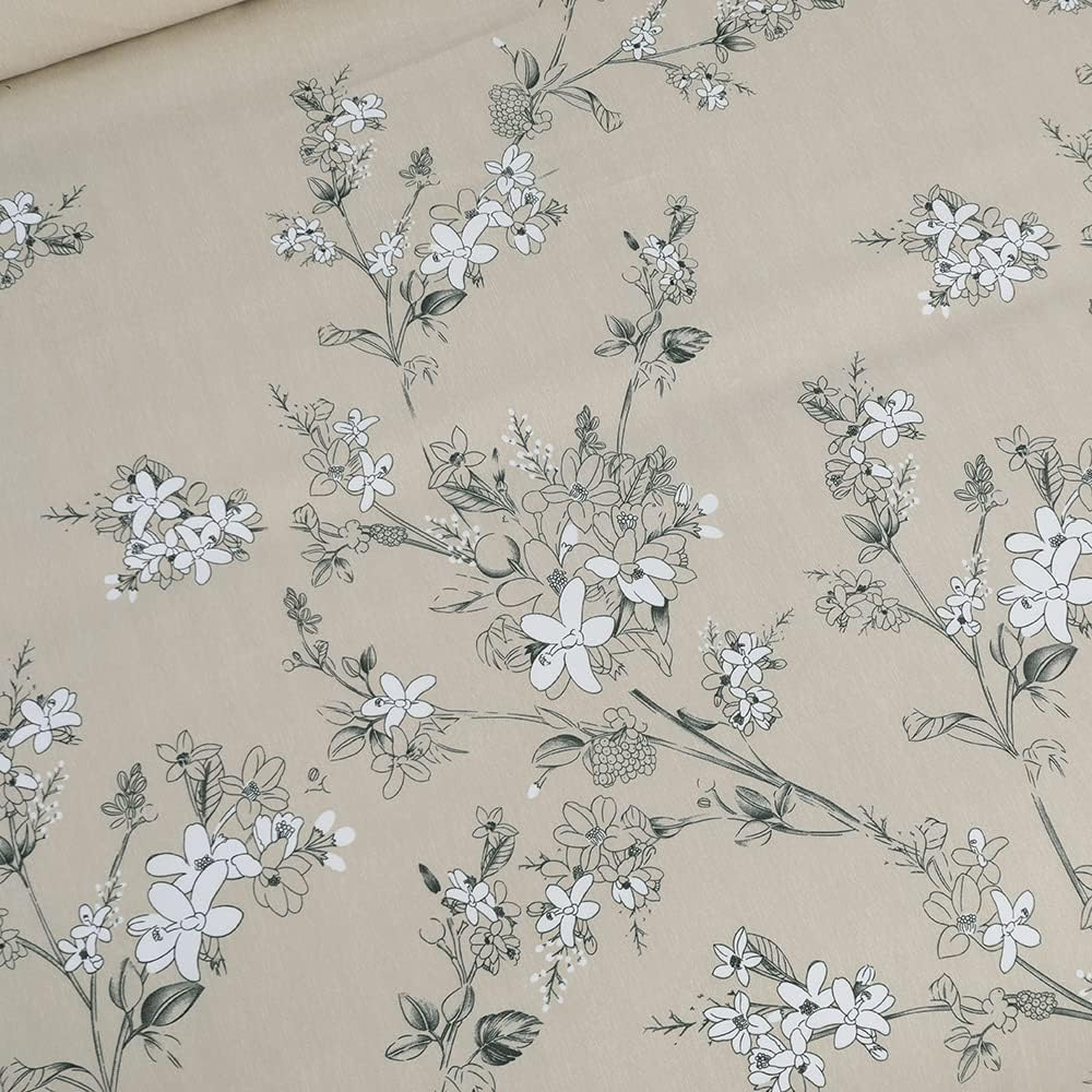 YEPINS Soft Brushed Microfiber Duvet Cover Set with Zipper Closure and Corner Ties, Blossom/Branch Floral Printed Pattern, Camel Color-King Size(104X90 Inches) image number 4