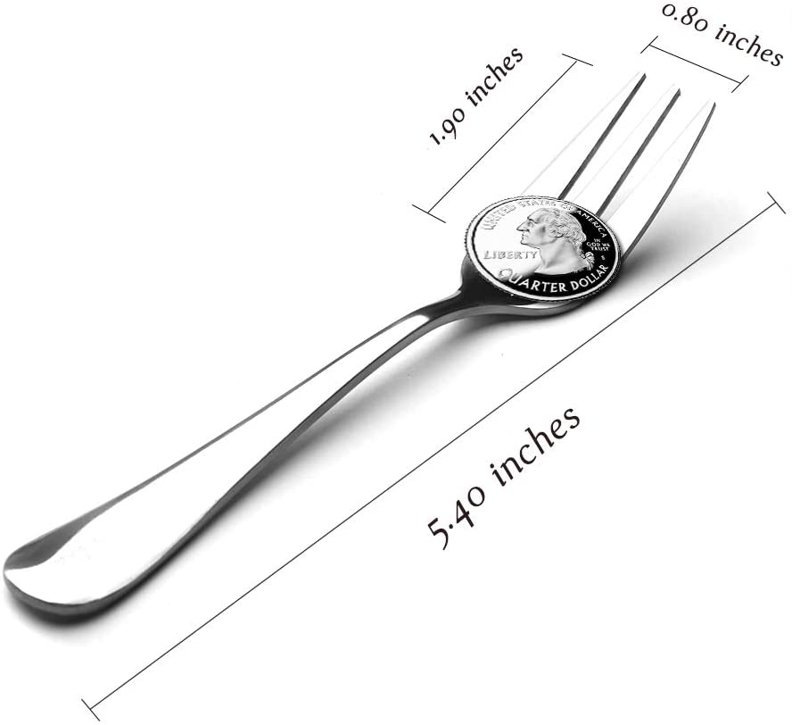 Snamonkia Small Appetizer Forks and Demitasse Spoons Stainless Steel Set of 12, 5.4 Inches, Salad Dessert Coffee Cocktail Espresso Flatware, 6+6