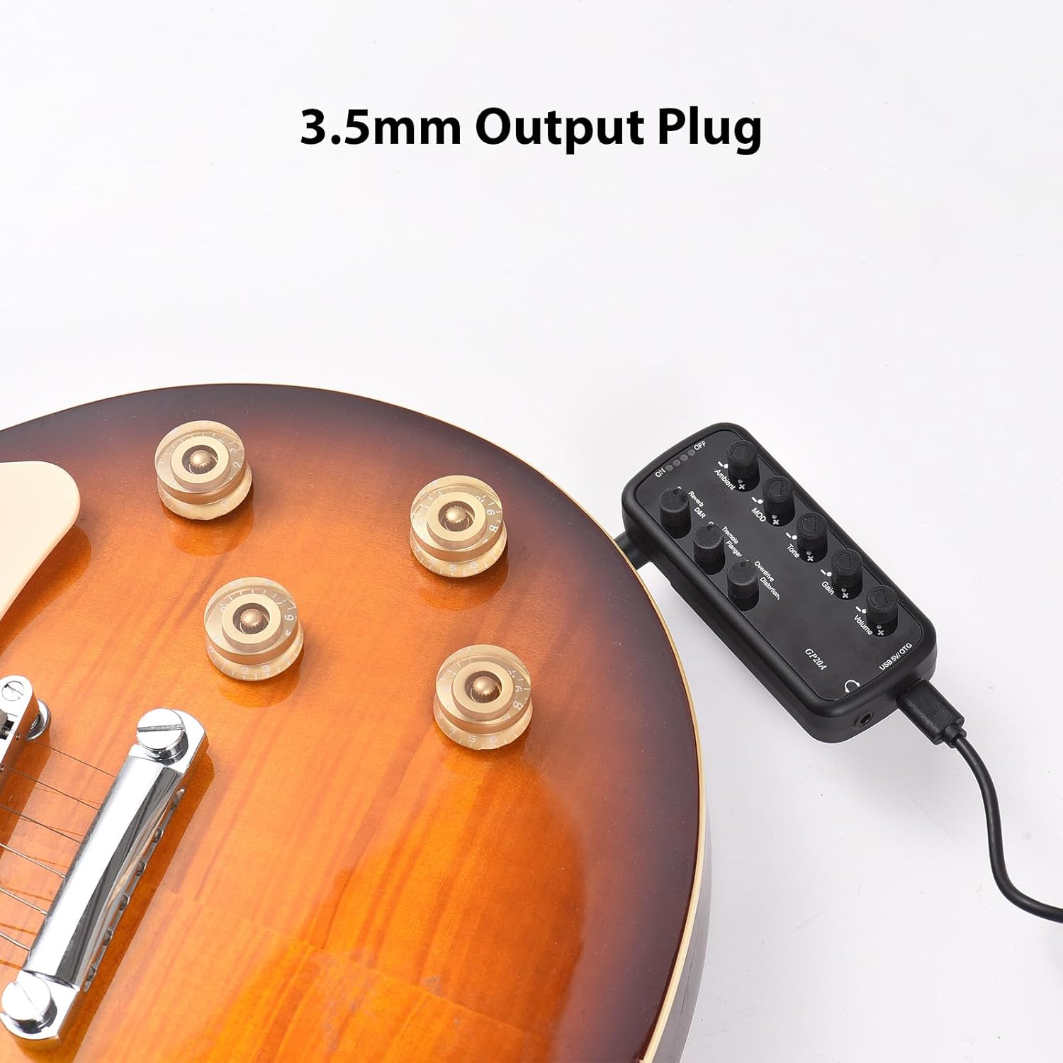 Xinyee Guitar Amplifier Mini Amp Portable Headphone Guitar Amplifier Plug and Play for Electric Guitar Musical Instrument 3 Built-In Speaker Simulations OTG Internal Recording image number 1