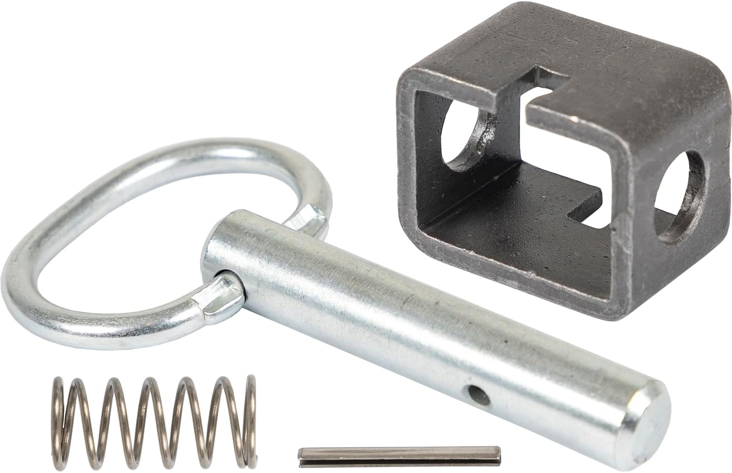 B2598H Weld-On 5/8" Spring Latch Assembly with Plain Tube, 4 Pack, Spring Loaded Bolt, 4.68" X 2.53", Heat Treated Pin, Utility Gate Latch image number 1