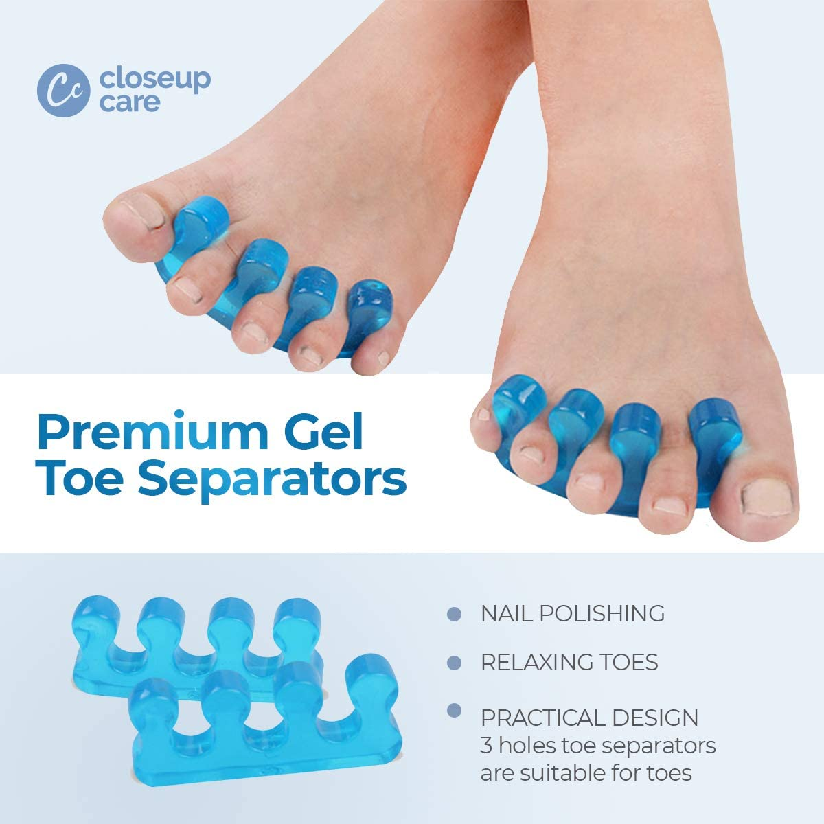 Jiadinglimian Premium Gel Toe Separators, Straighteners & Spacers, Use for Health & Beauty Pedicures, Hammer Toe & Bunion Corrector, Correct Your Toes Naturally, Yoga & Running (2 Pcs) image number 4