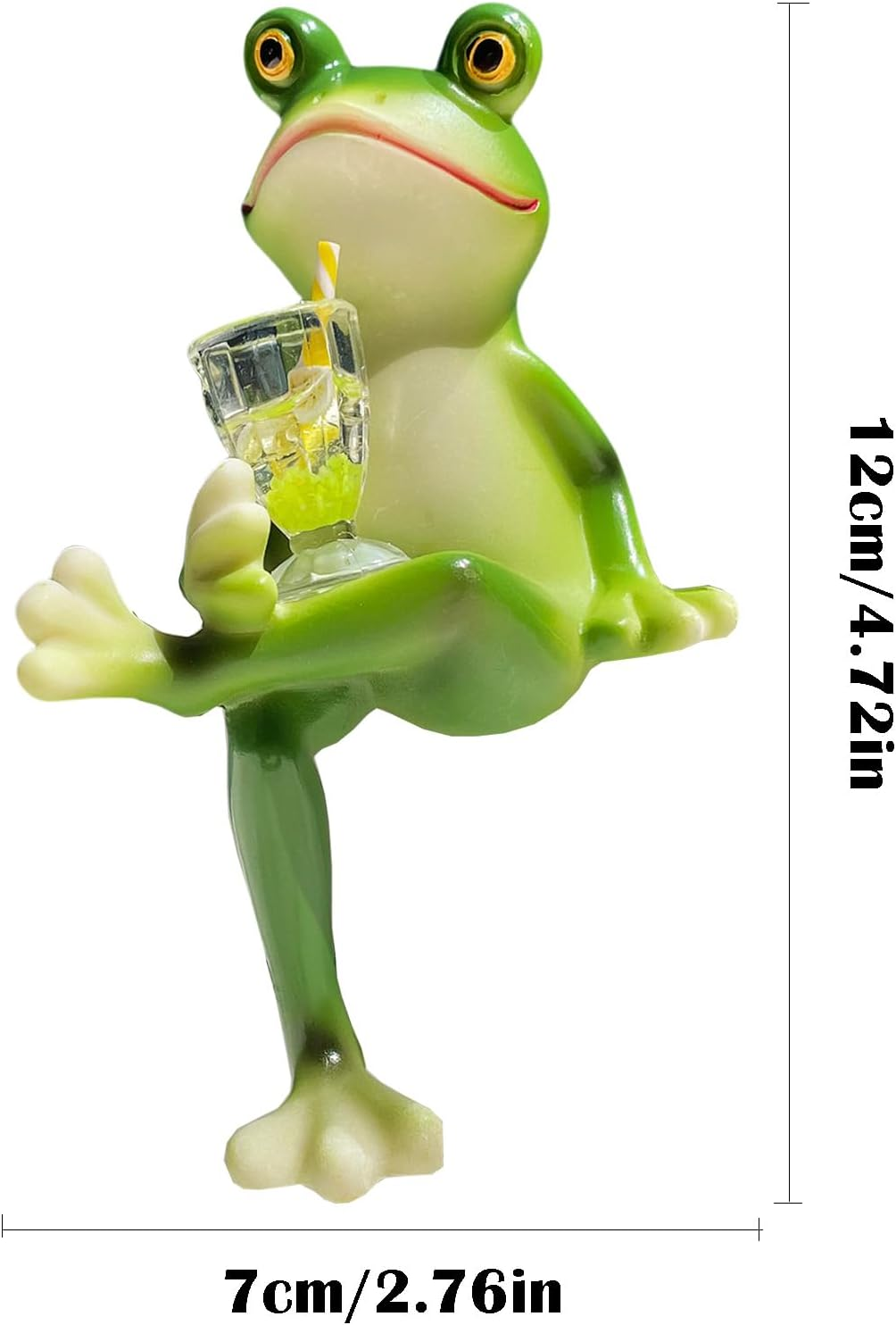 Funny Drinking Frog Statue Flower Pot Hugger Resin Hanging Frog Figurine Planter Pot Decorations for Home Garden Fence Balcony Patio Lawn Yard Ornaments (Drinking Juice) image number 5