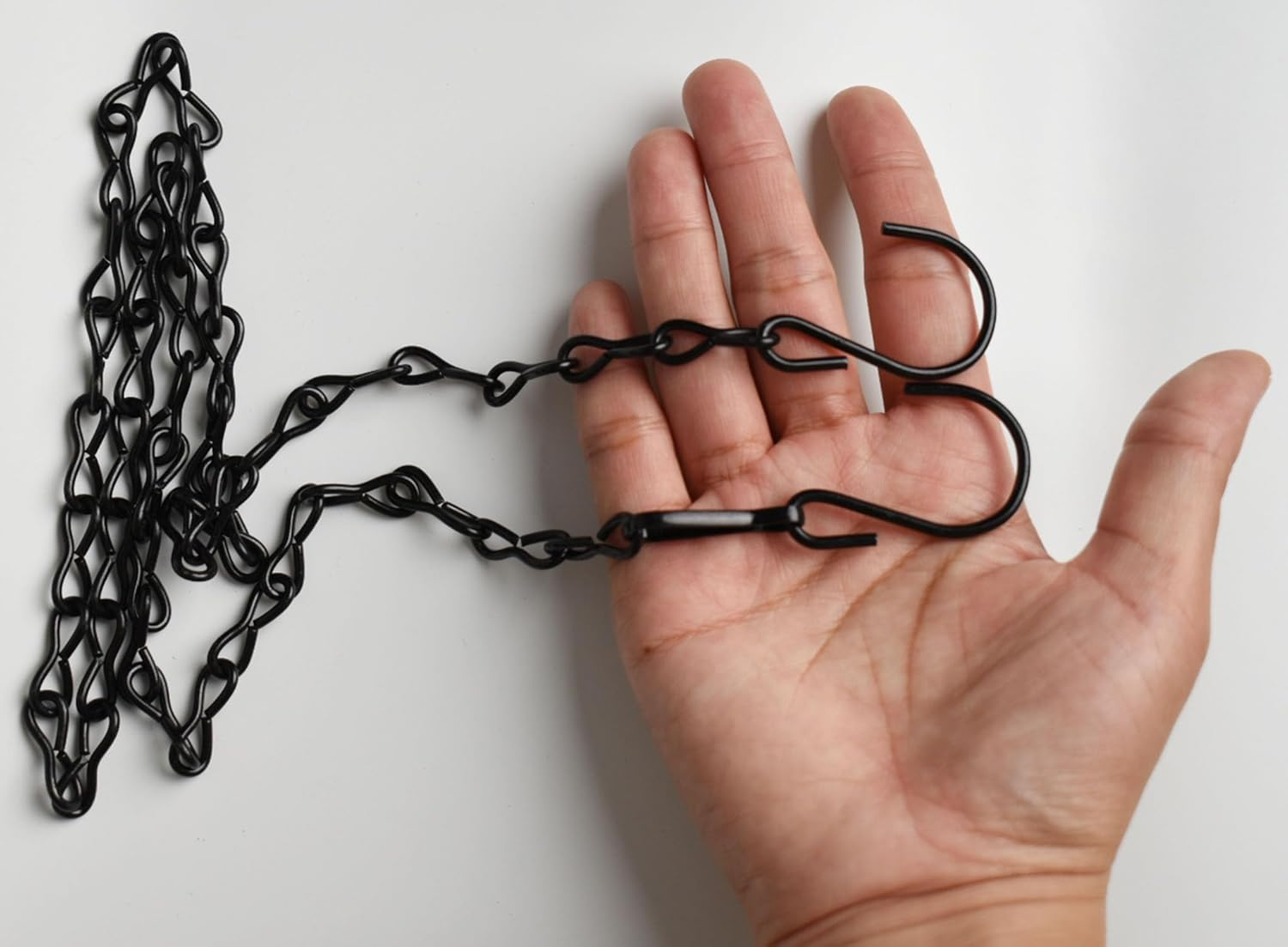 Chain for Hanging Plants,35 Inch Black Hanging Chain,Hanging Basket Chain Kits with Hooks for Bird Feeder Hanging Plant Extender Porch Wind Chime (Black, 35 Inch-2Pcs) image number 4