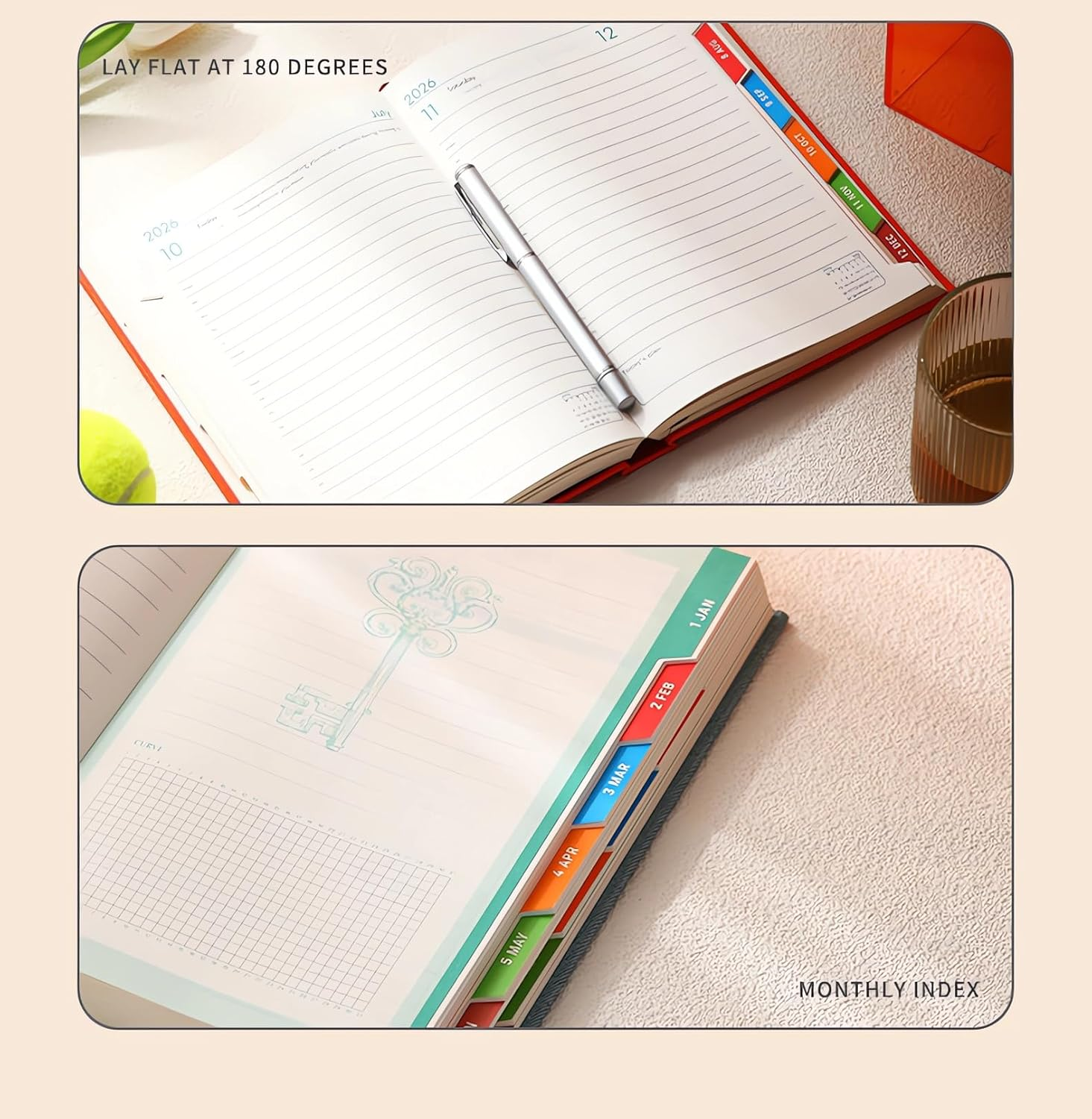 2026 Diary Journal Notebook Planner Weekly Planner Memo A5 Monthly Scheduler Daily Planner Paper for Home Office School Diary Travel Gift Birthday (Blue) - Black image number 6