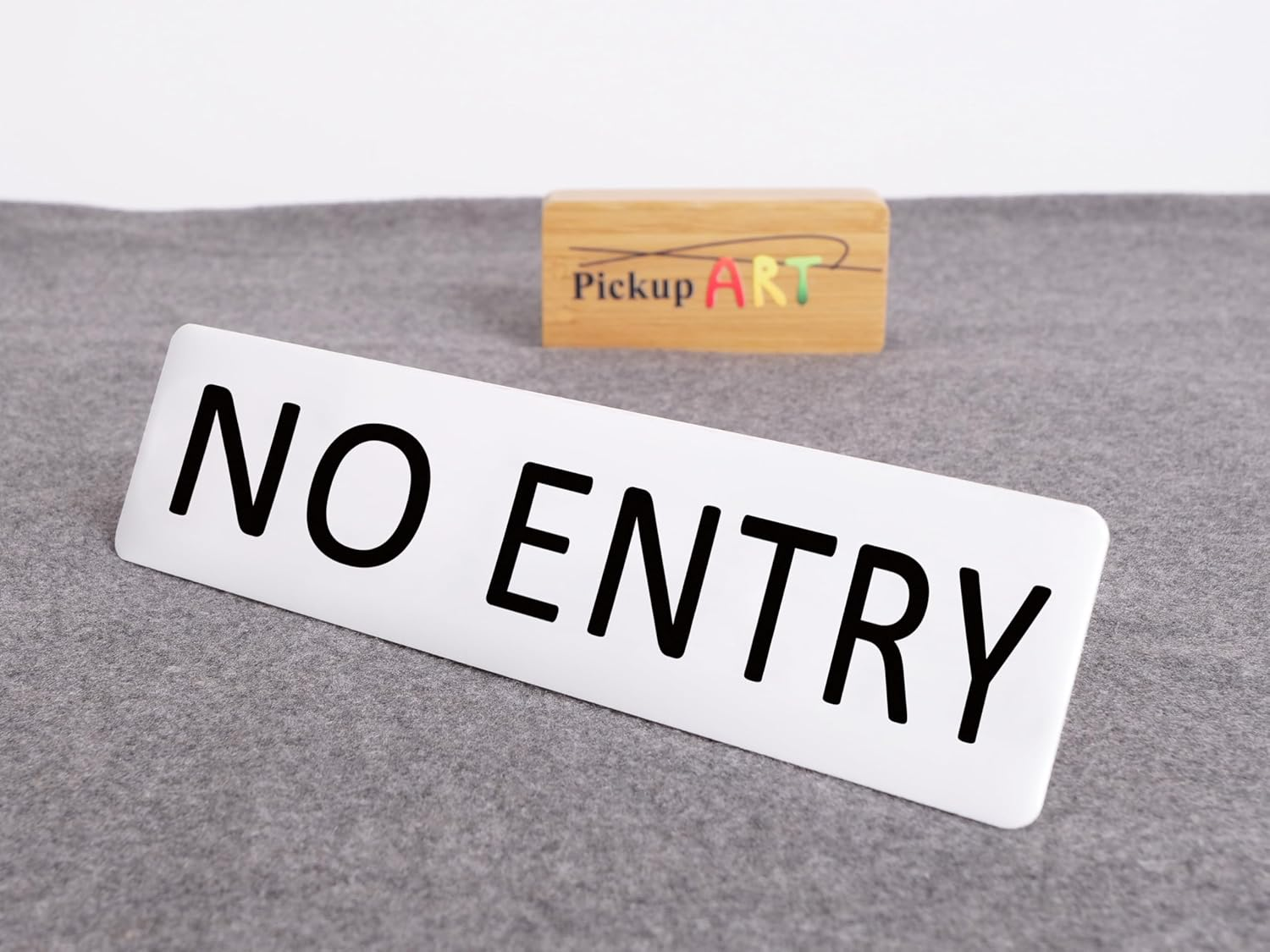 NO ENTRY Sign Self Adhesive Plaque Decal Home Sign (Style 3, 20X80Mm) image number 3