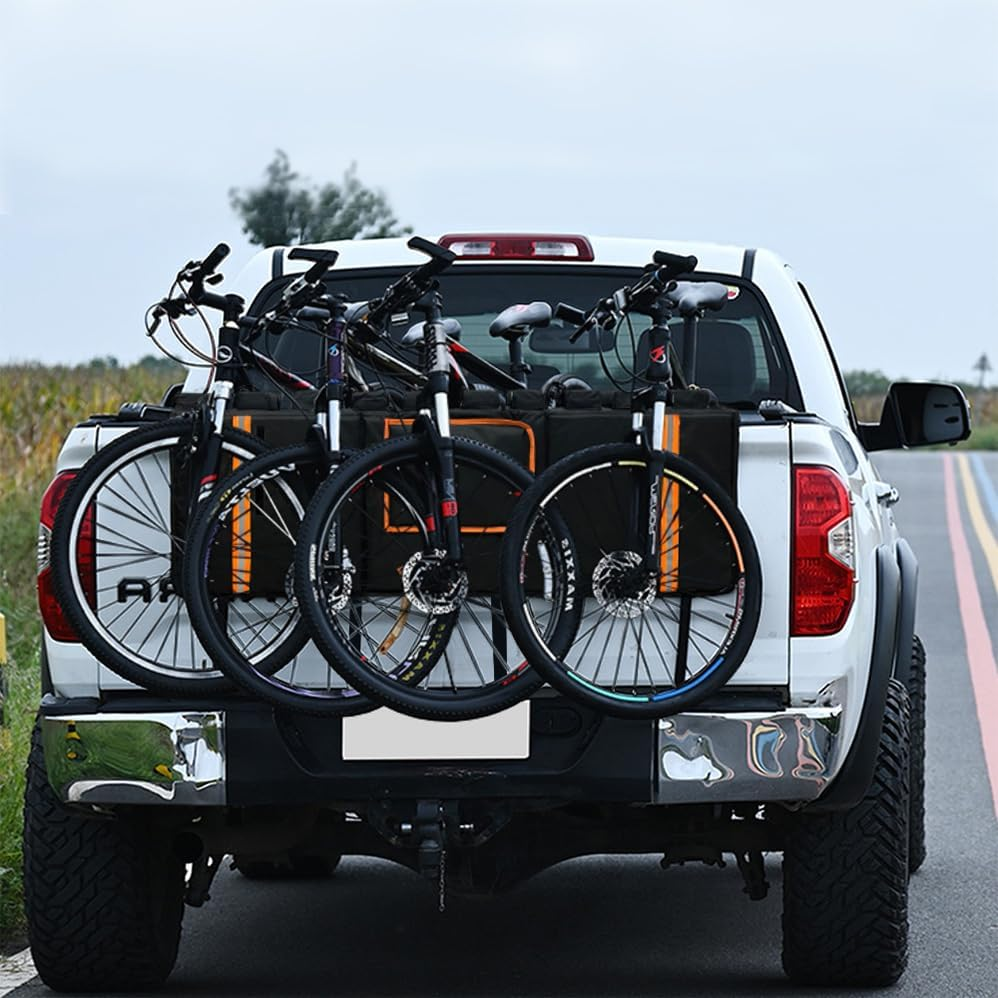 Pickup Truck Tailgate Protection Pad,Waterproof Truck Tail Gate Cover,Heavy Duty Bikes Transport Cushion,Portable Tailgate Protector with Reflective Strips for Outdoor Biking Safety Accessory