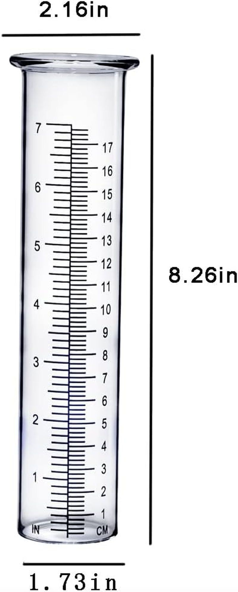 BIUWING Plastic Rain Gauge Replacement Tube, 5'' Capacity Rain Gauges Tubes for Yard Garden Outdoor Home, with Tube Brush. Best Rated, No Frost Freeze Crack, Not Fragile (2 Pcs) image number 2
