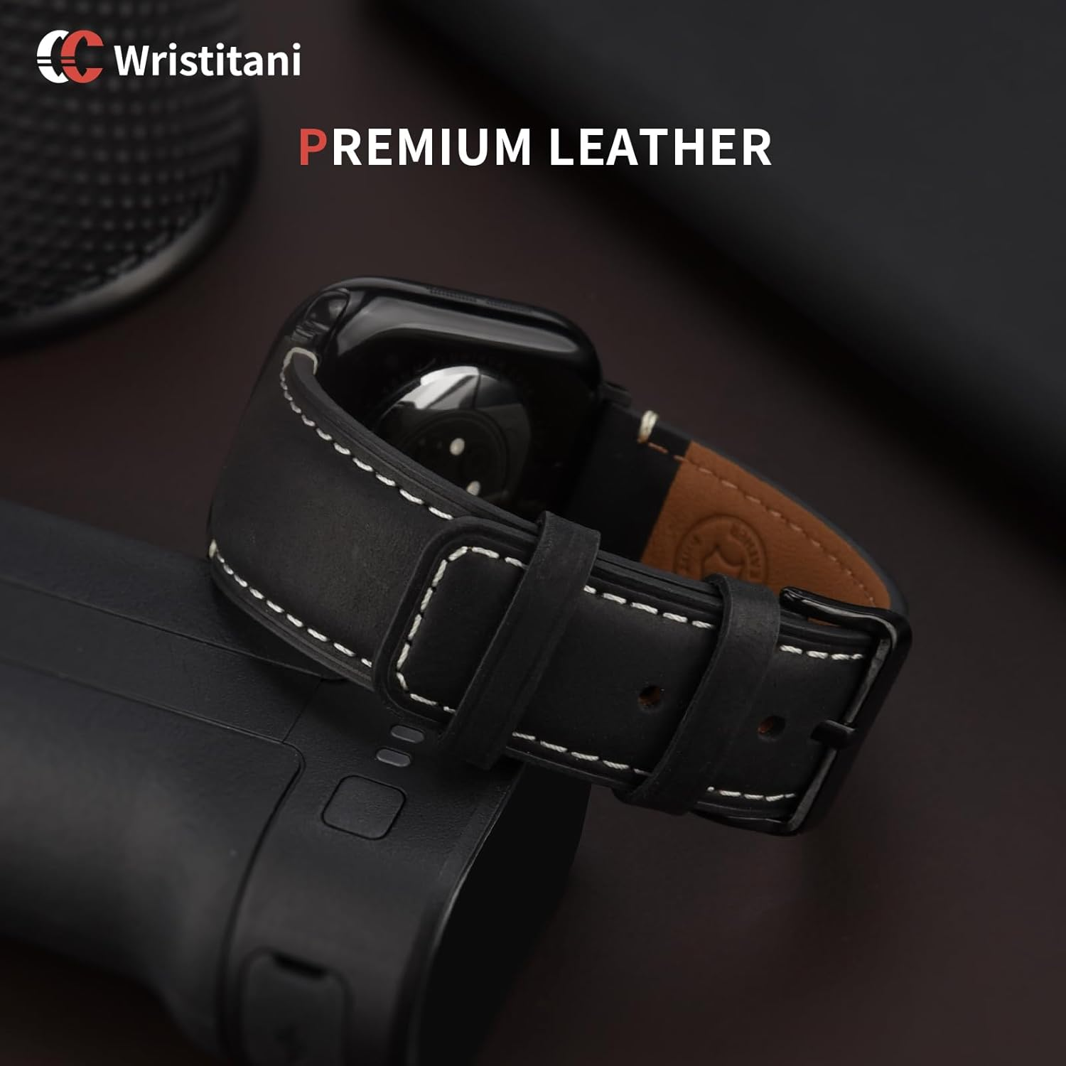 Wristitani Leather Band Compatible with Apple Watch Straps 49Mm 46Mm 45Mm 44Mm 42Mm 41Mm 40Mm for Men, Genuine Leather Replacement Band for Iwatch Ultra3/2/1 SE3/2/1 Series 11 10 9 8 7 6 5 4 image number 3