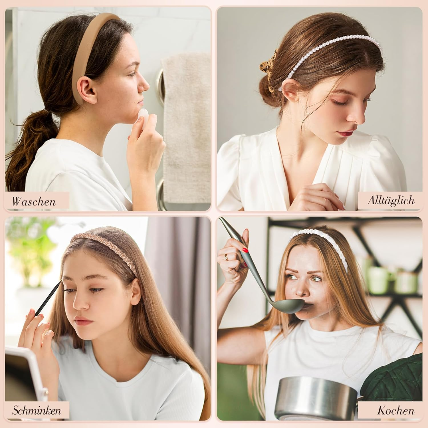 Women'S Headbands, Set of 7 Headbands, Braided Non-Slip Hair Band, Plastic Headbands for Girls and Women (7 Models) image number 6