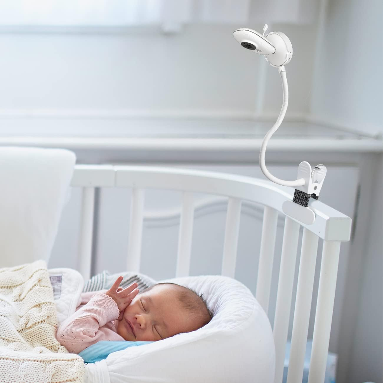 HOLACA Baby Monitor Clip Holder for Boifun/Ghb/Taktark Baby Monitor with Camera 3.2 Inch Digital LCD Screen, Flexible Crib Mount