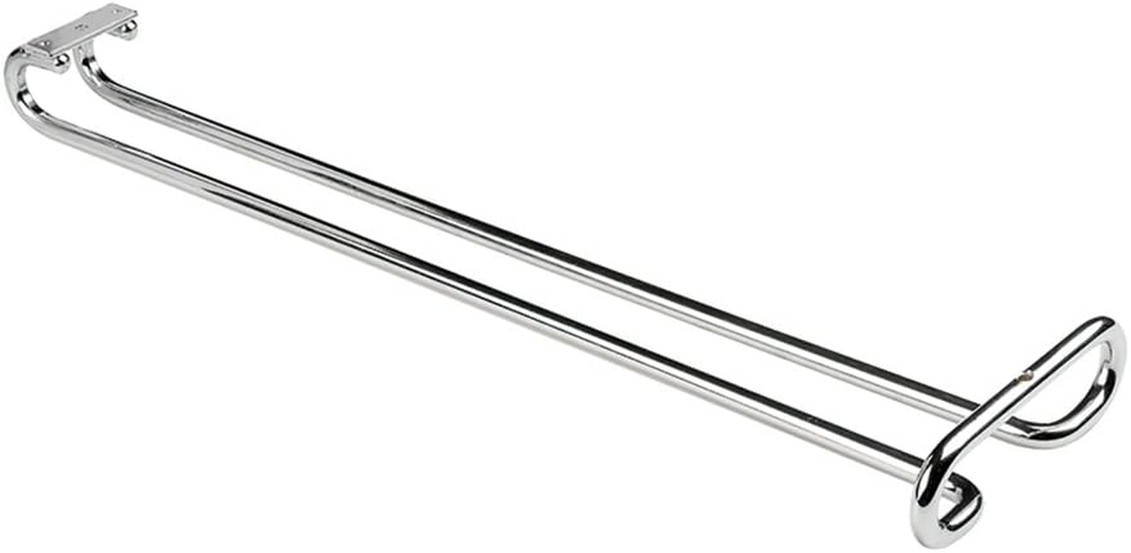 Emuca - Glass Holder for Hanging, Glass Rail for Bar Furniture or Shelf, Chrome-Plated Steel, Length 28 Cm