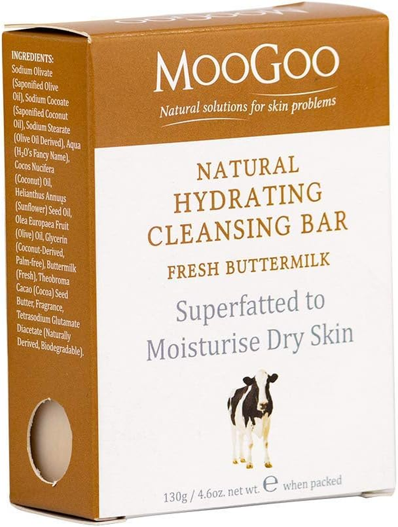 Moogoo Natural Fresh Milk Cleansing Bar - Fresh Buttermilk, Olive Oil & Cocoa Butter 4.6 Oz