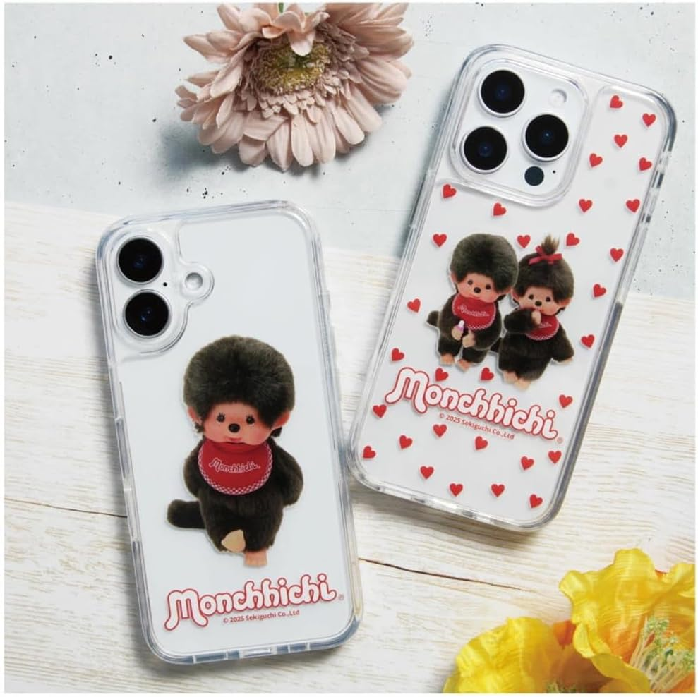 [GRANTHUNK] Iphone 16 Pro Case, Monchhichi, Clear, TPU Soft Cover, Thin, Lightweight, Shockproof, Compatible with Iphone 16Pro, Character Case [Pair] image number 4