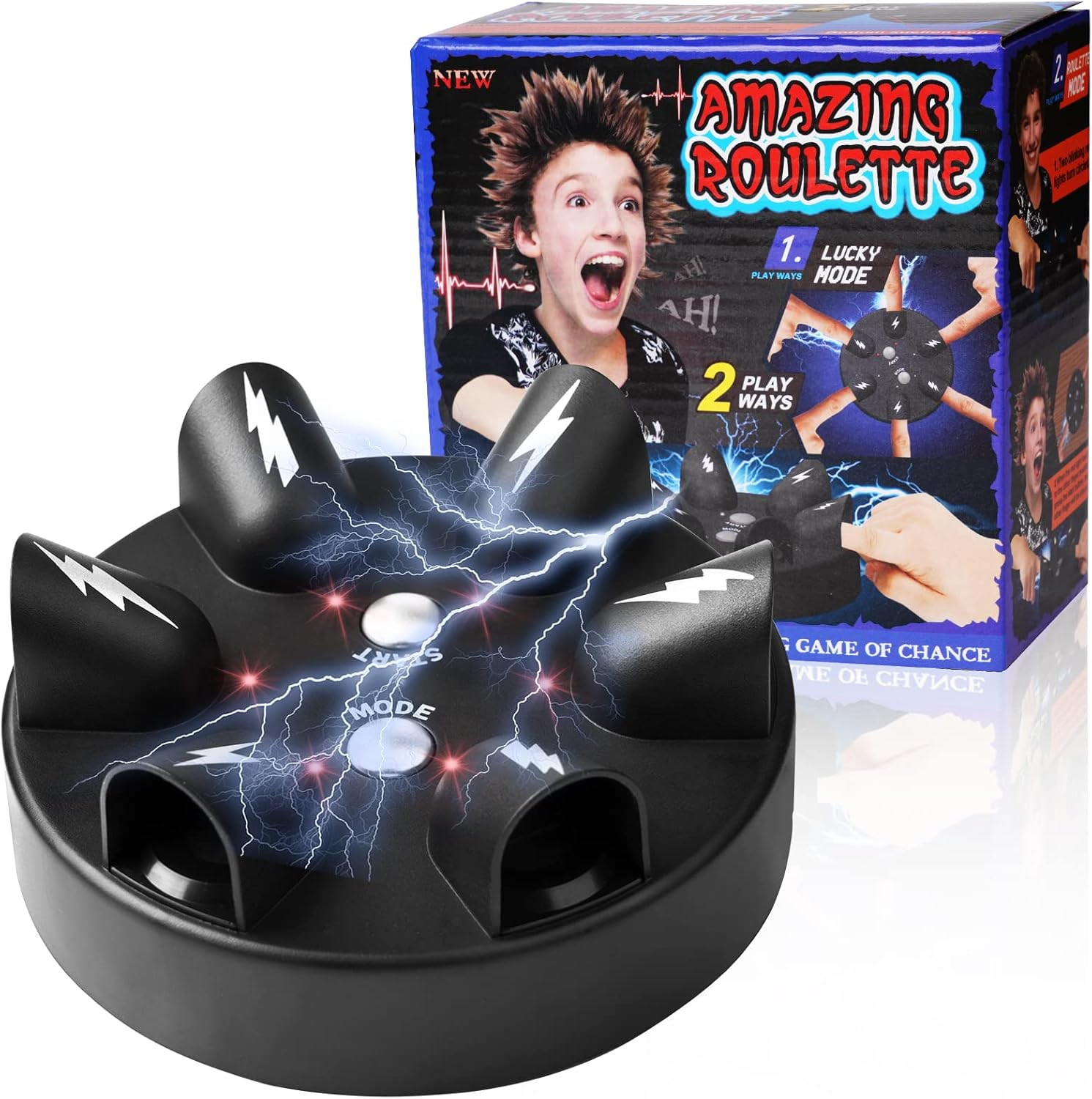 OSDUE Electric Shock Roulette Game, Electric Shock Game, Novelty Game, Fun Polygraph, Tricky Electric Shock Roulette Shooting Desktop Decompression Creative Truth or Dare, Fit for Home Bar Party Toys image number 1