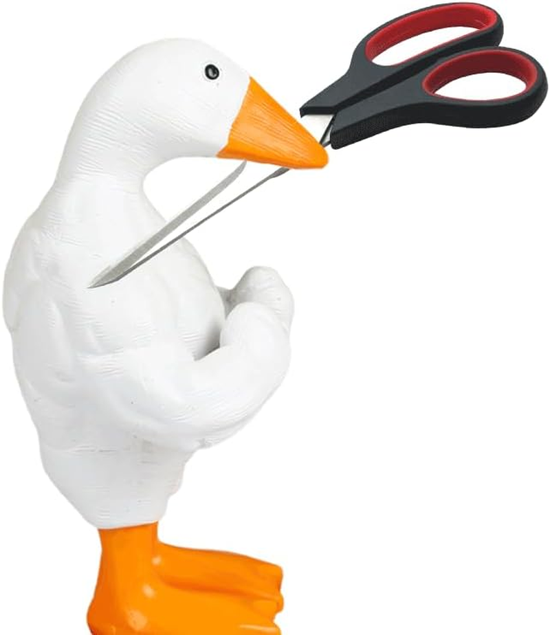 Fun Muscular Buff Duck Statue Ornament Cute Funny Muscle Goose Duck Sculptures Magnetic Key Holder Tool Organizer Holder Figurine Ornaments for Home Living Room Bedroom Housewarming Ideas Gift (1PCS)