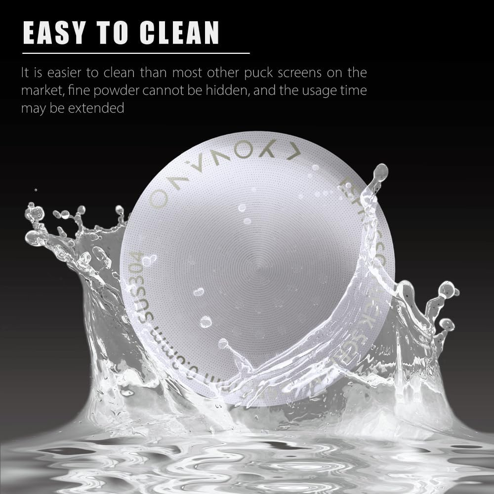 KYONANO 51Mm Puck Screen with Stand - Espresso Accessories - Reusable Metal Coffee Filters with Silicone Holder - Compatible with 51Mm De'Longhi, Smeg Espresso Coffee Machines image number 5