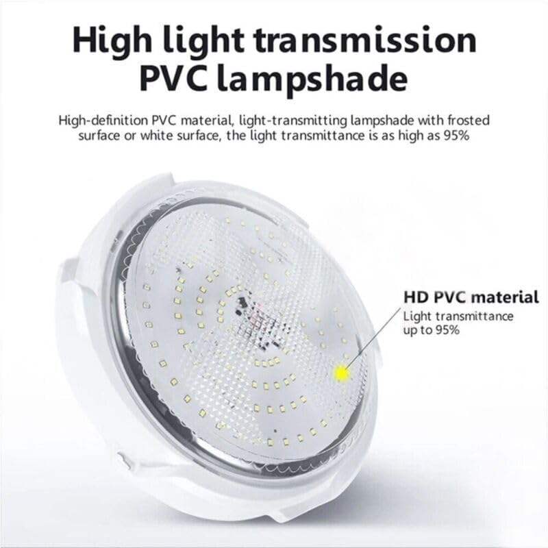 Solar Powered 24/28/32Cm LED Ceiling Light Bedroom Garden Garage Shed Tent Lamp (32CM) image number 3