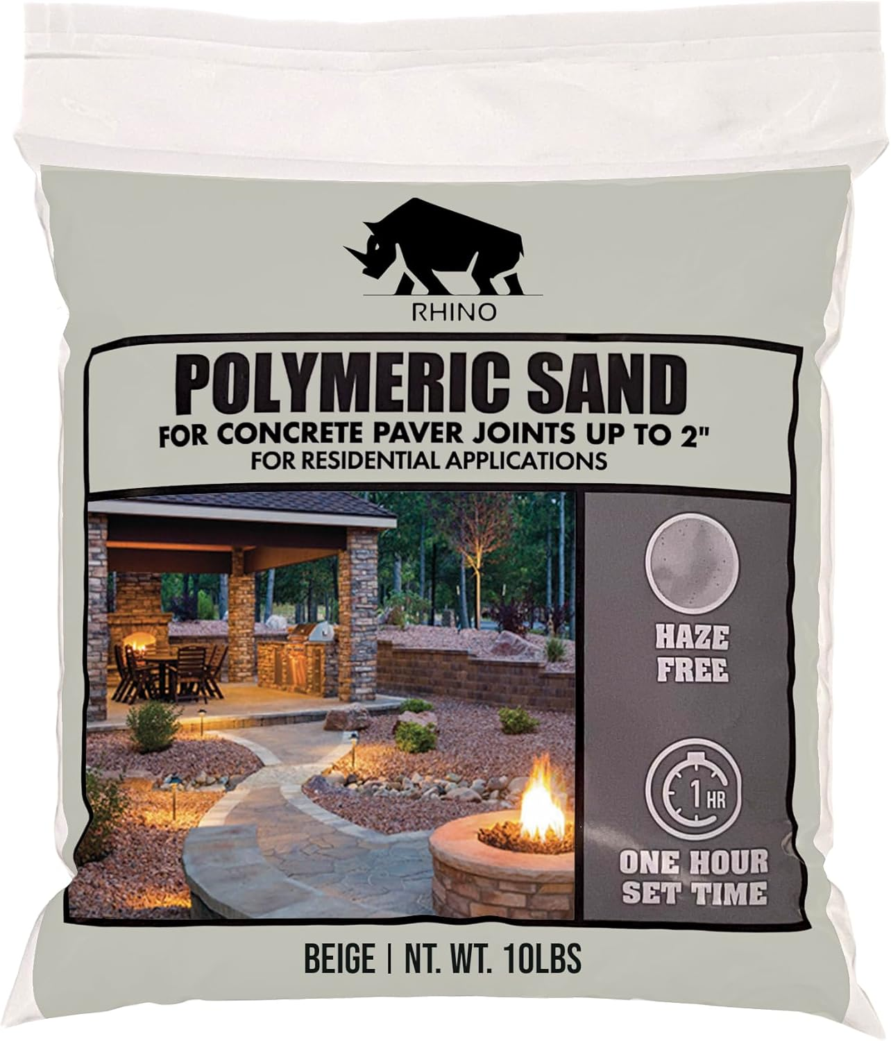 Rhino Power Bond plus - Polymeric Sand for Pavers and Stone Joints up to a Maximum of 2 Inches. (10 Pound, Slate Gray)