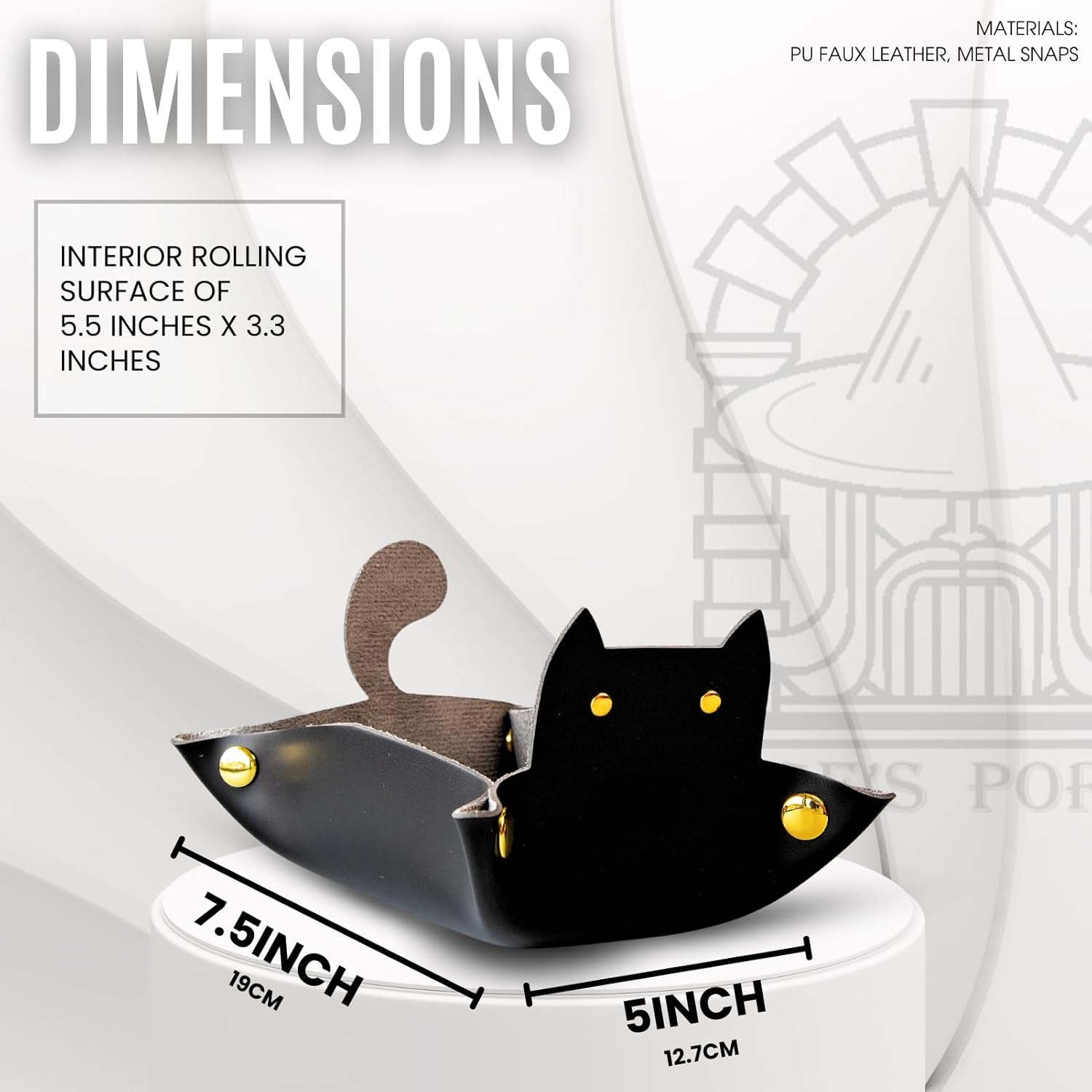 Sage&rsquo;S Portal Enchanted Cat Dice Tray, Portable Snap Assembly, DND Dice Tray for Dungeons and Dragons RPG Tabletop TTRPG (Black) image number 2